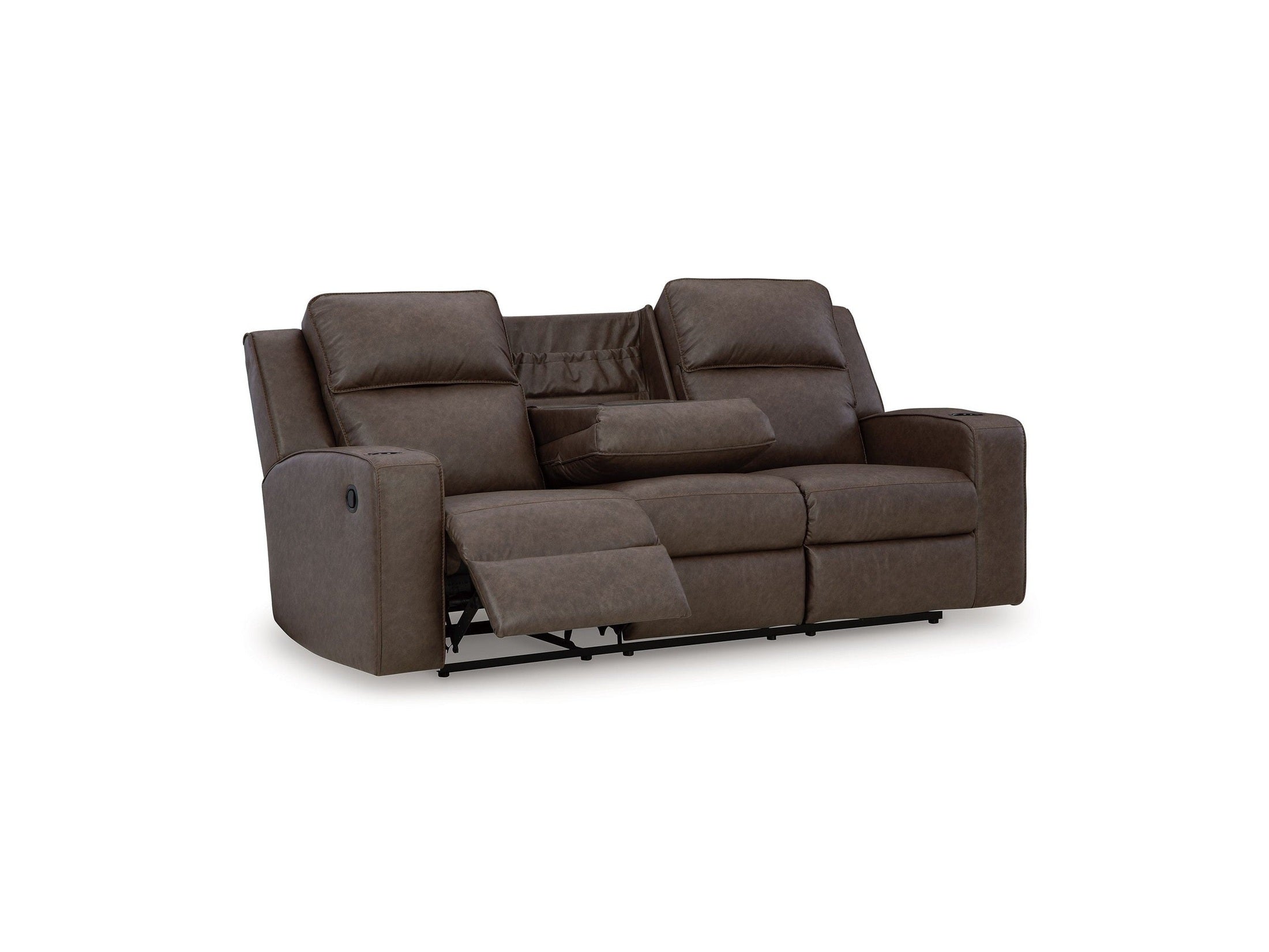 Lavenhorne - Rec Sofa W/Drop Down Table - Granite