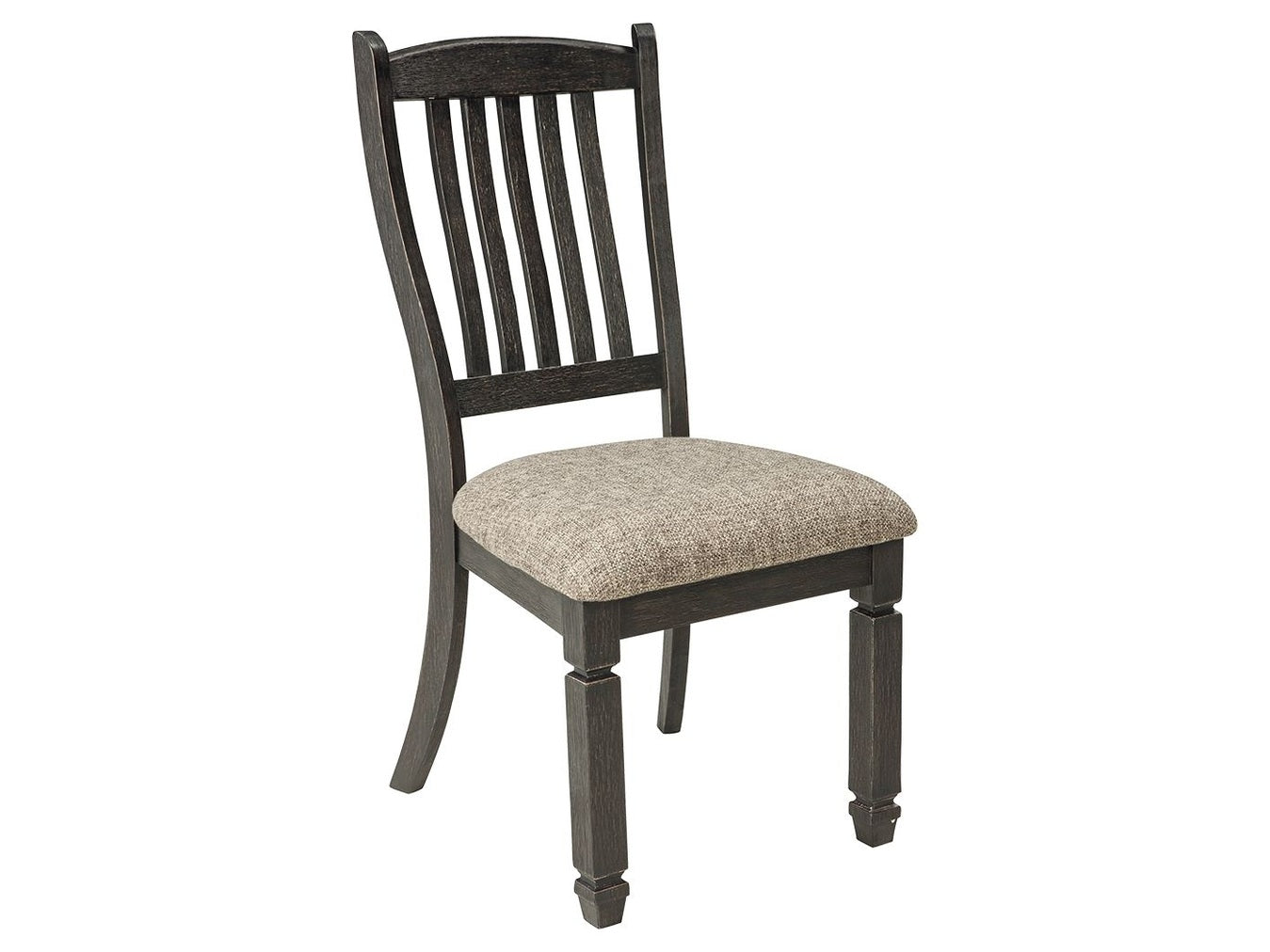 Tyler Creek - Dining UPH Side Chair (Set of 2) - Slatback - Black / Grayish Brown
