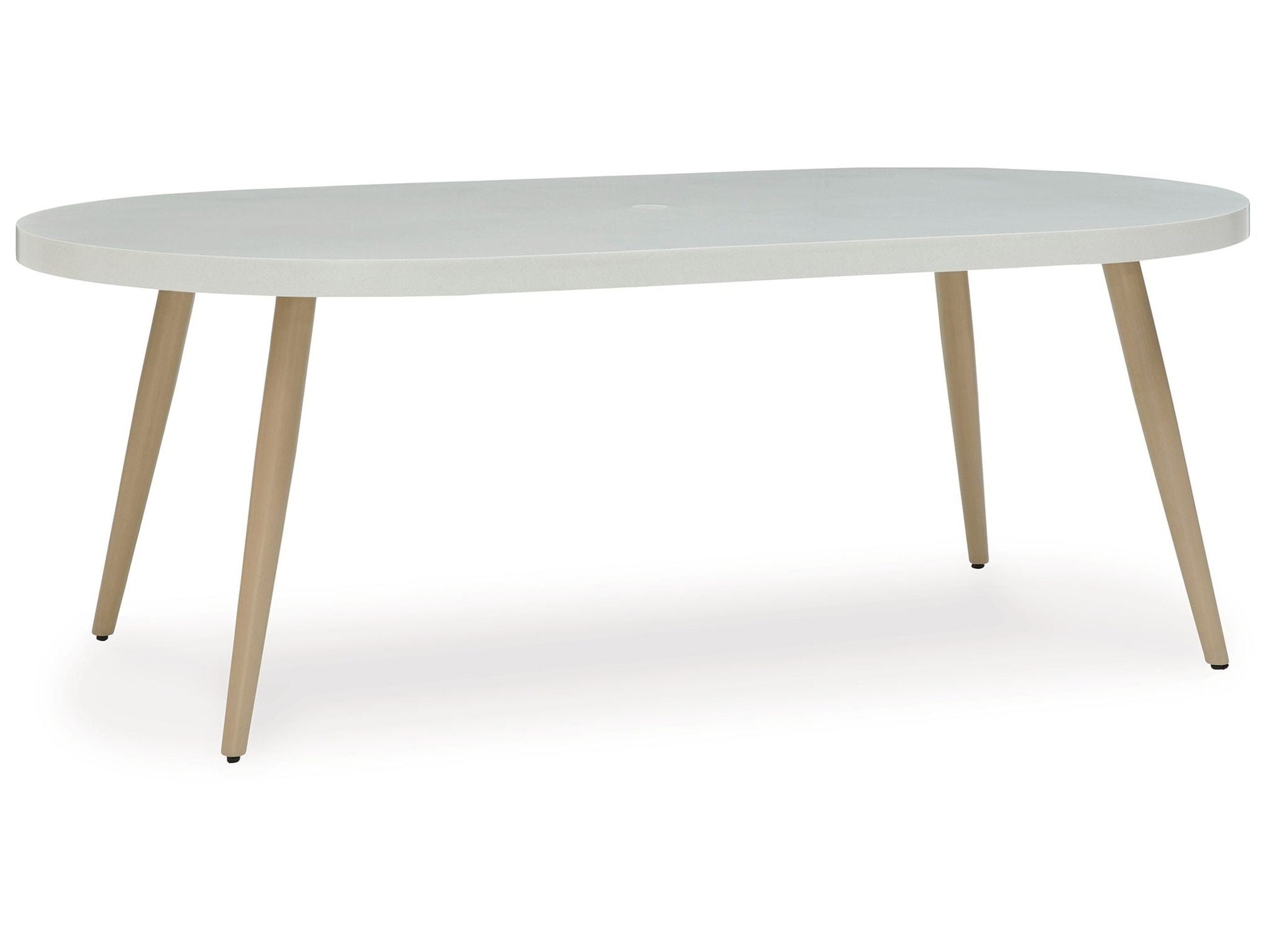 Seton Creek - Oval Dining Table With Umb Opt - White