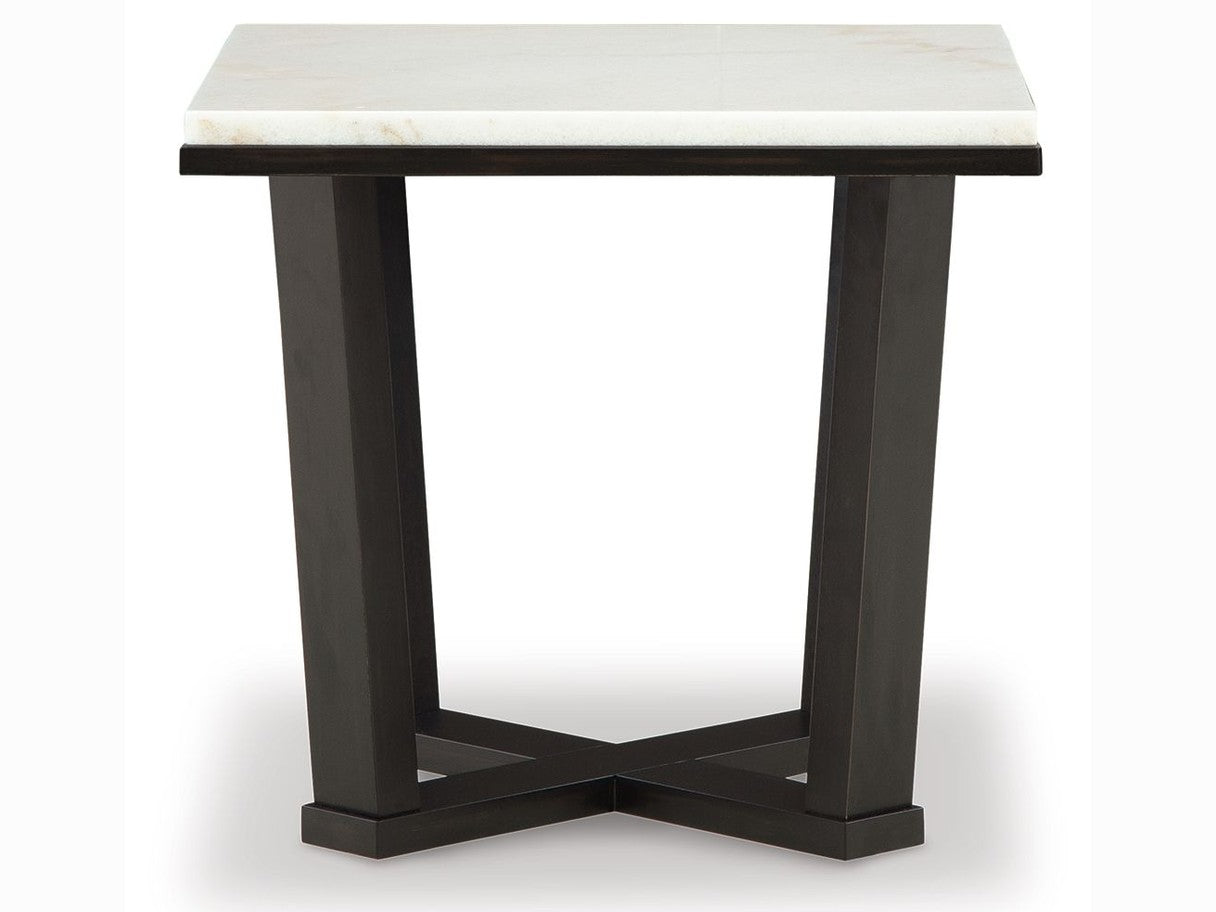 Fostead - Square End Table - White / Espresso
