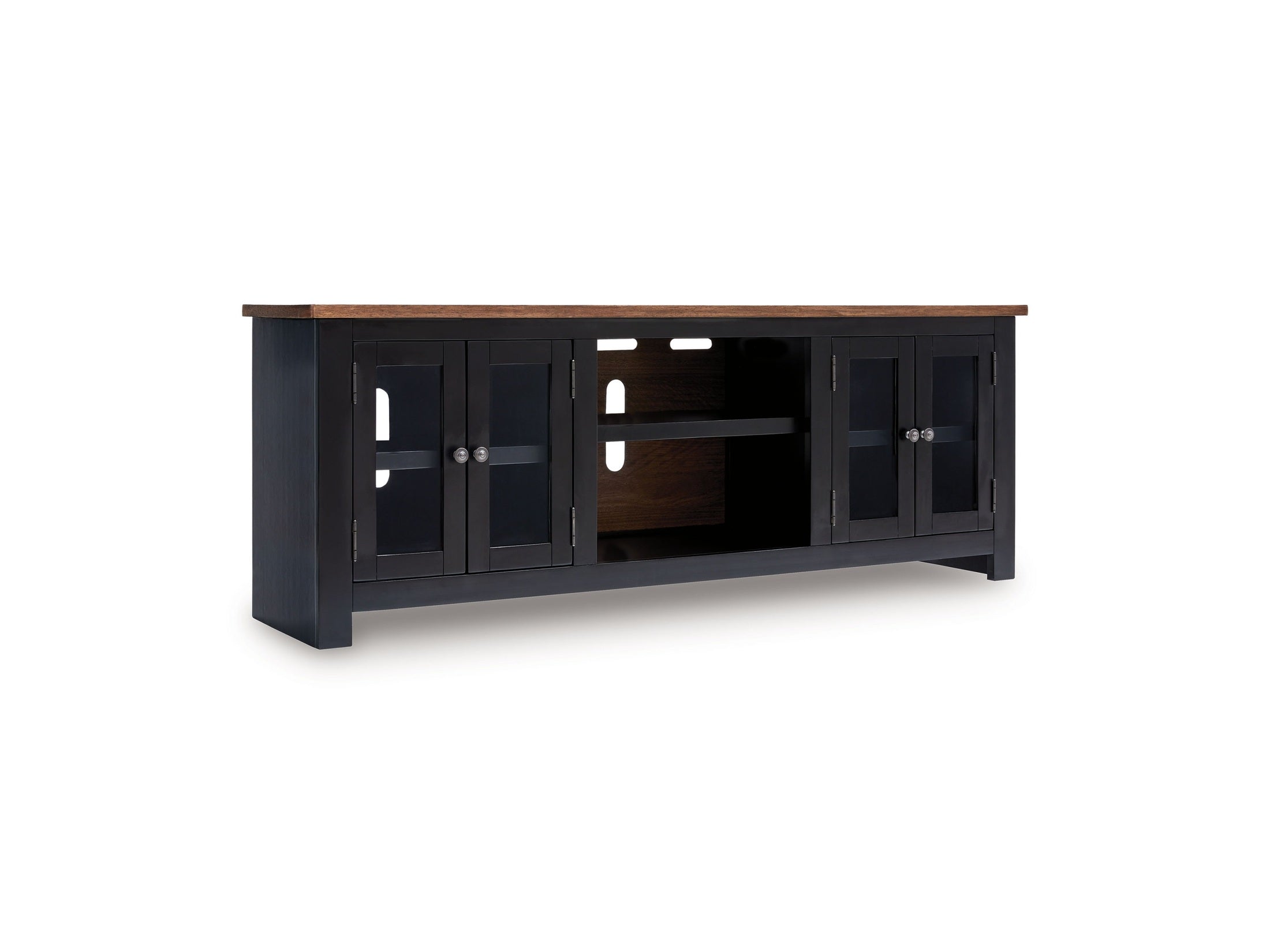Wildenauer - XL TV Stand With Fireplace Option - Brown / Black
