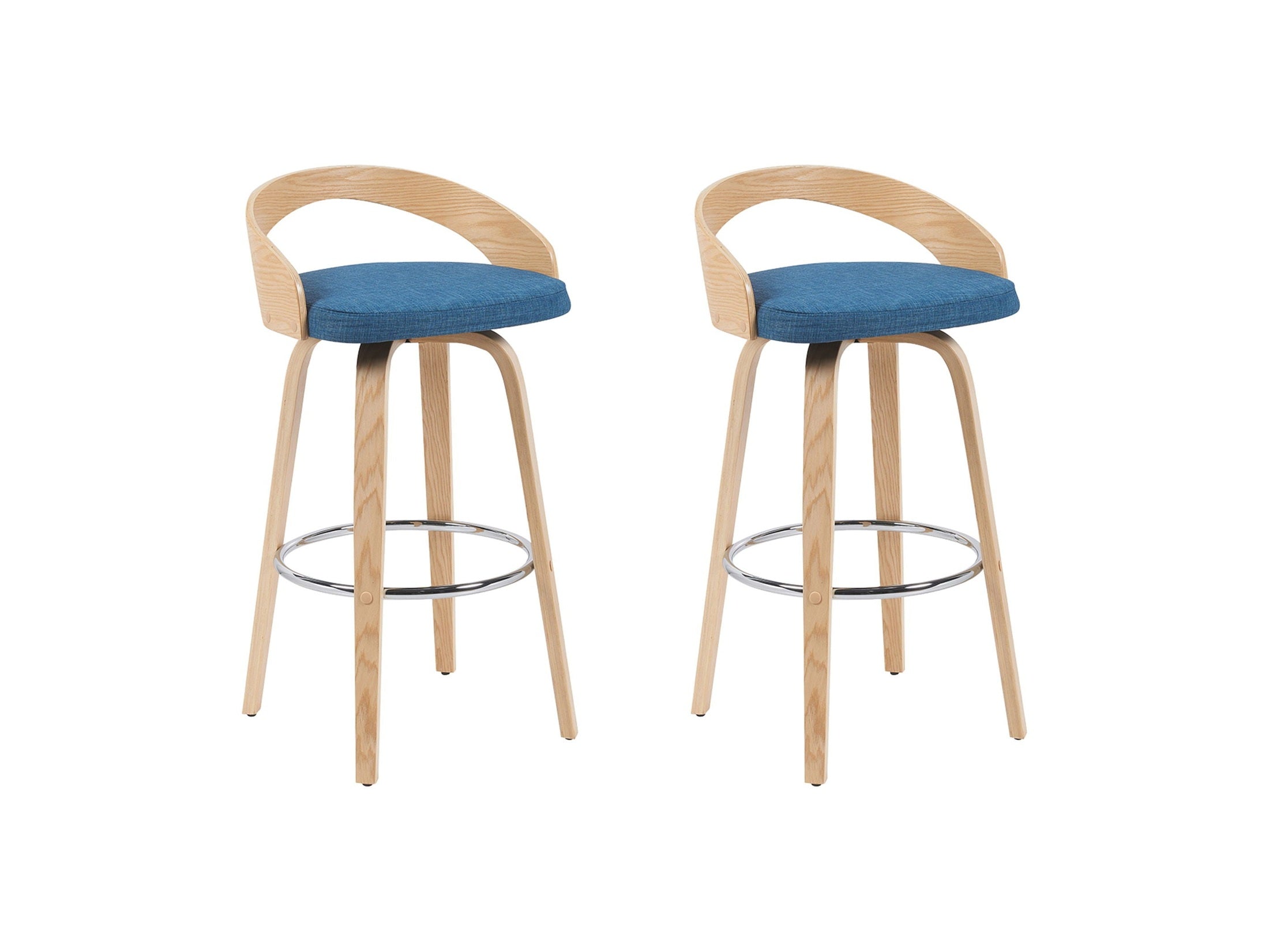 Sonia - Modern Swivel Bar Height Stool - Patterned Oak Wood Finish