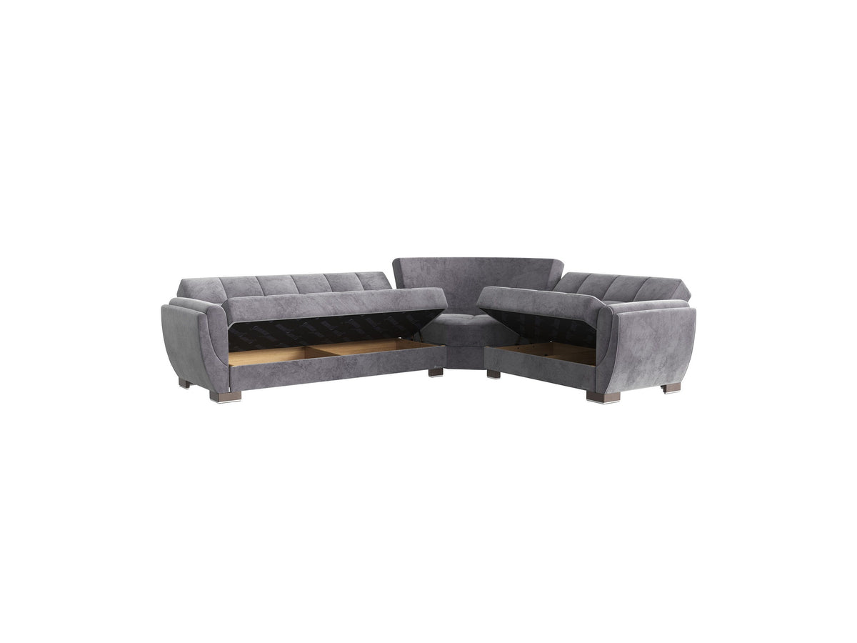 Ottomanson Armada Air - Upholstered Convertible Sectional With Storage - Microfiber