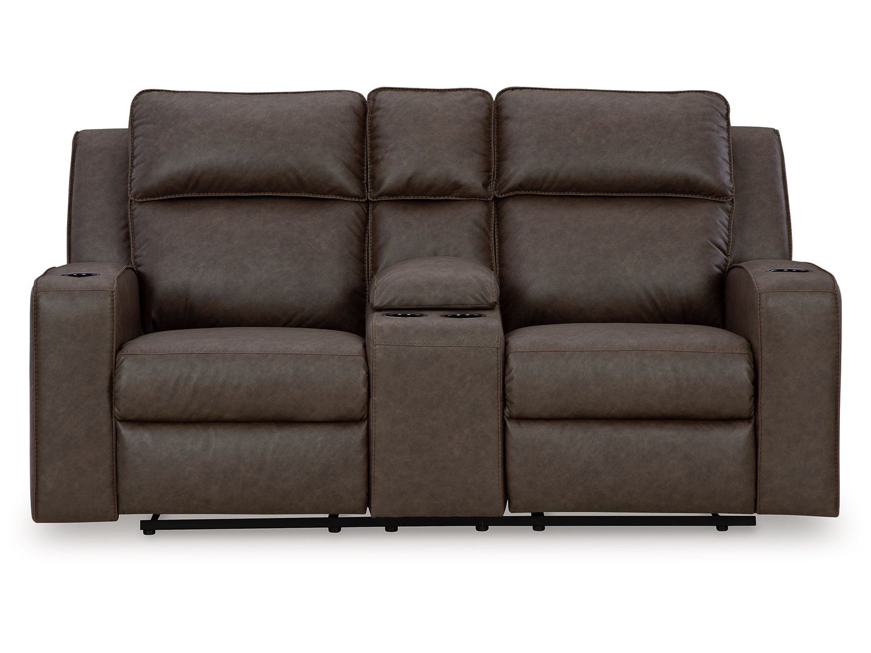 Lavenhorne - Dbl Rec Loveseat W/Console - Granite