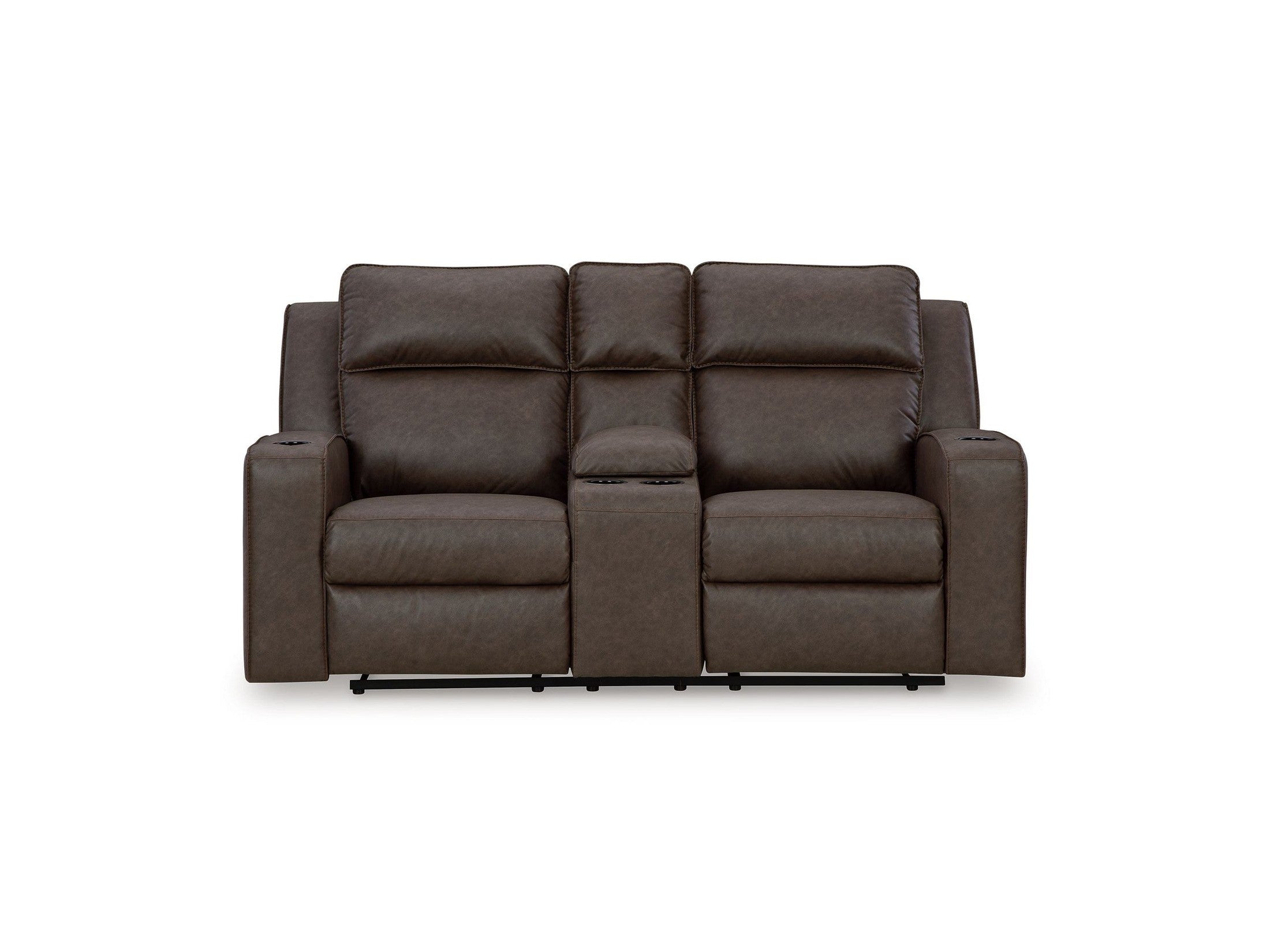Lavenhorne - Dbl Rec Loveseat W/Console - Granite