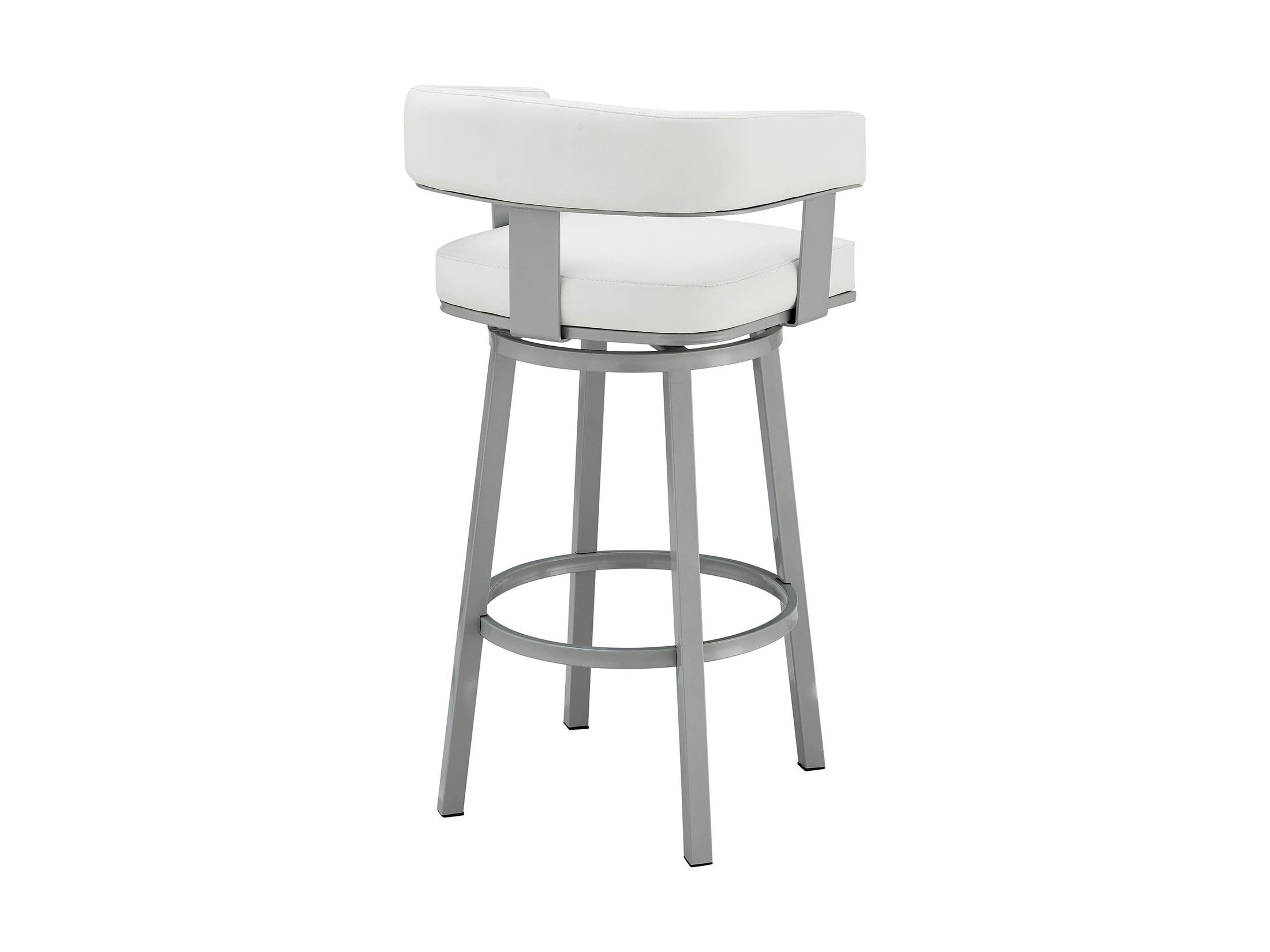 Lorin - 26" Counter Height Swivel Bar Stool - Silver / White