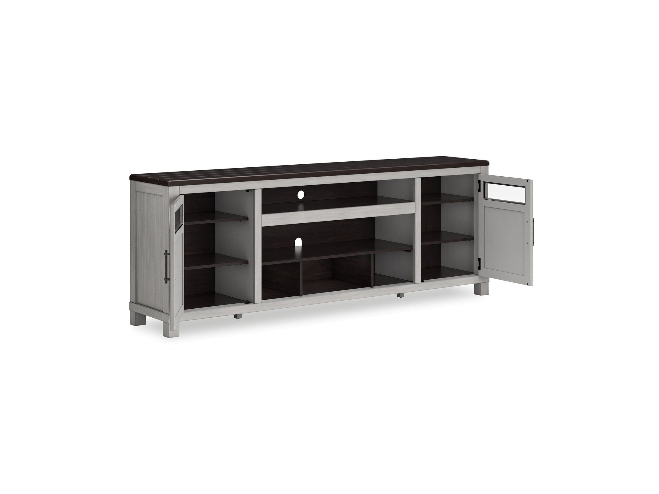 Darborn - XL TV Stand W/Fireplace Option - Gray / Brown