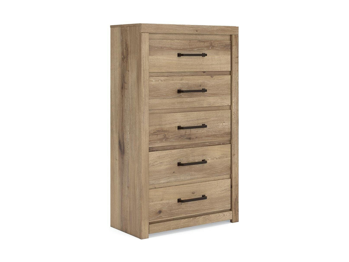 Brozmont - Five Drawer Chest - Tan