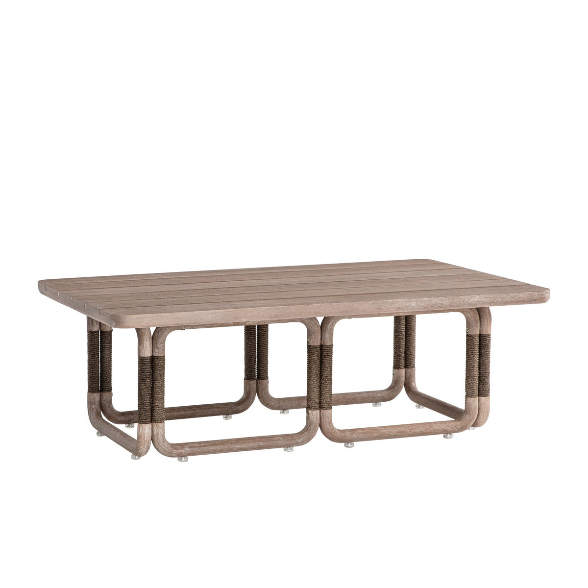 Baja - Rectangular Outdoor Coffee Table - Eucalyptus / Brown Rope