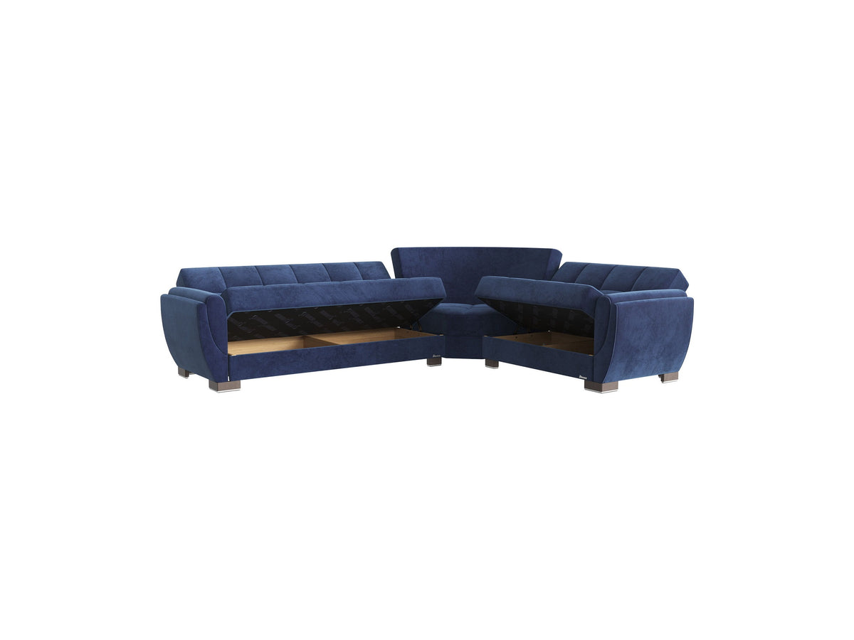 Ottomanson Armada Air - Upholstered Convertible Sectional With Storage - Microfiber