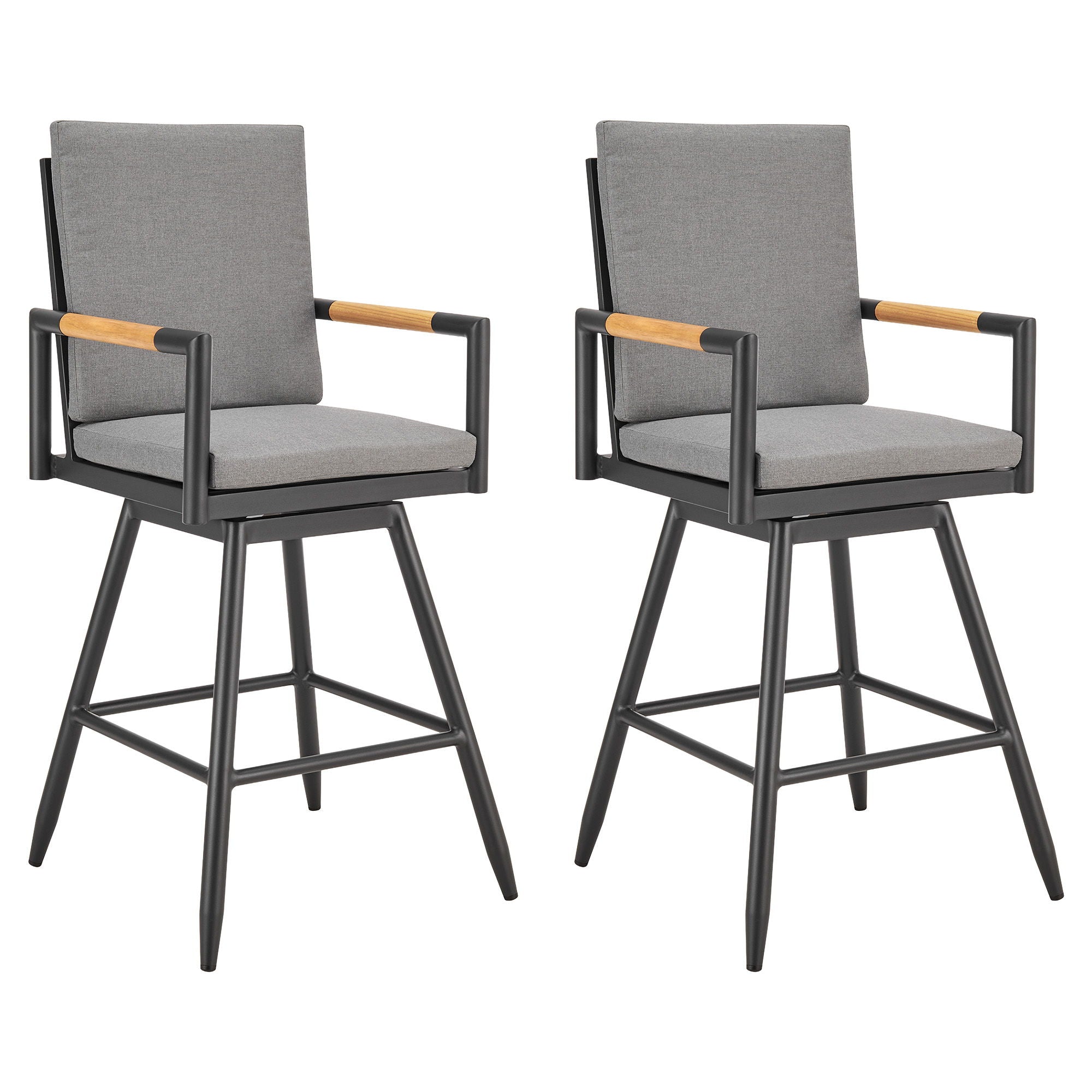 Crown - Outdoor Patio Swivel Bar Stool Set