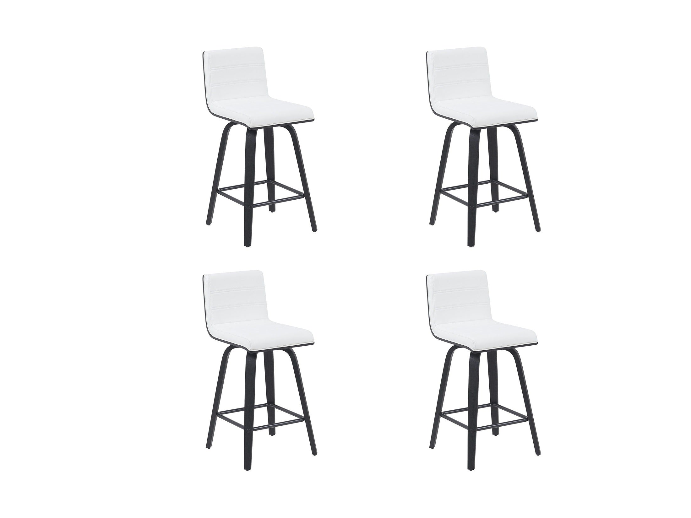 Vienna - Modern Counter Height Swivel Bar Stool - Black Brushed Wood Frame