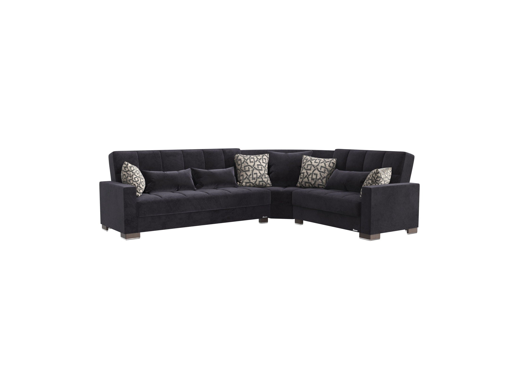 Ottomanson Armada - Upholstered Convertible Sectional With Storage - Microfiber
