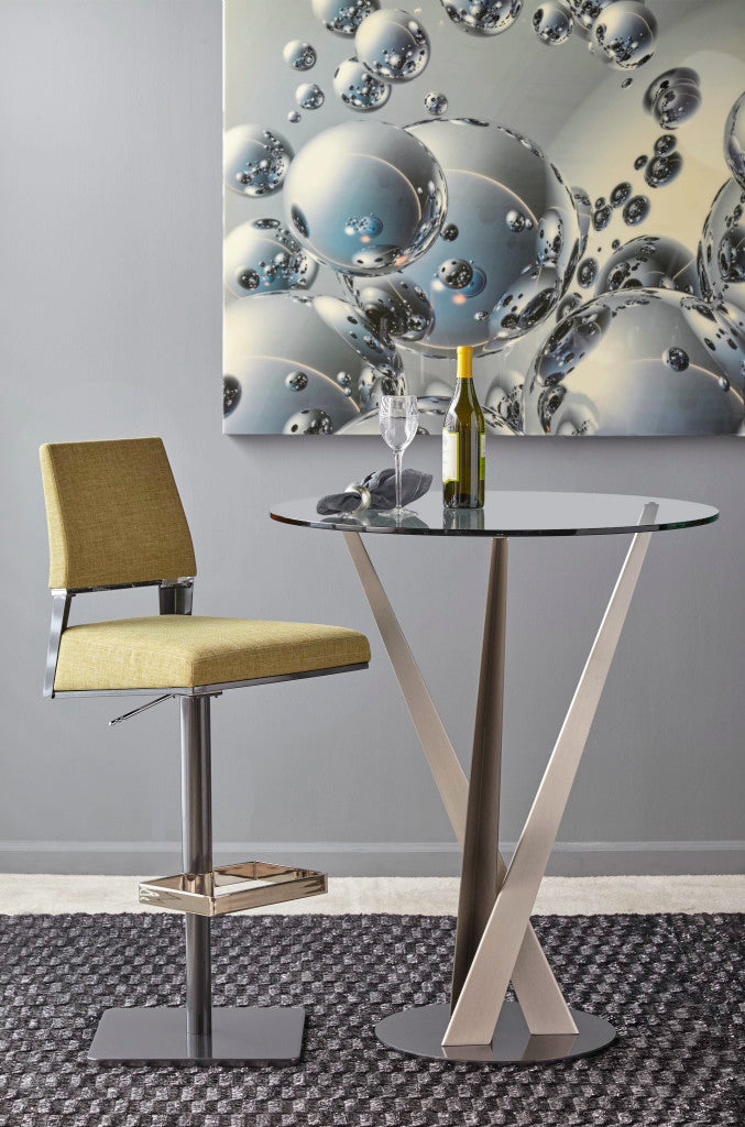 Elite Modern Crystal Pub Table with Powder Coated Column