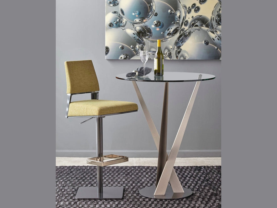 Elite Modern Crystal Pub Table with Champagne Coated Column
