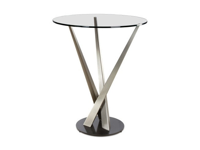 Elite Modern Crystal Pub Table with Champagne Coated Column