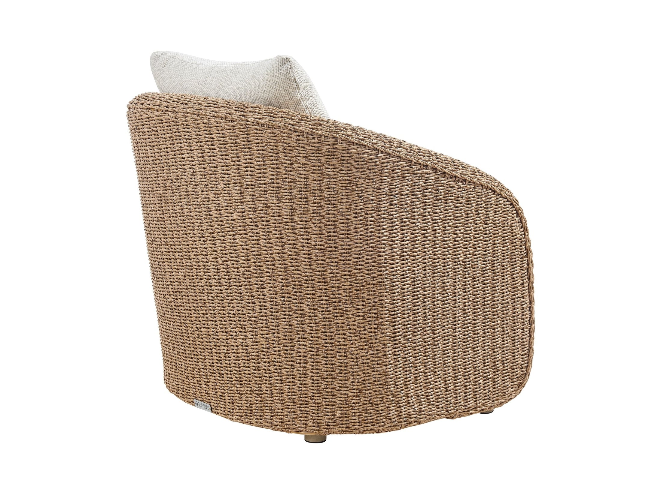 Pavilion - Rattan And Metal Outdoor Lounge Chair With Cushions - Boucle White / Natural