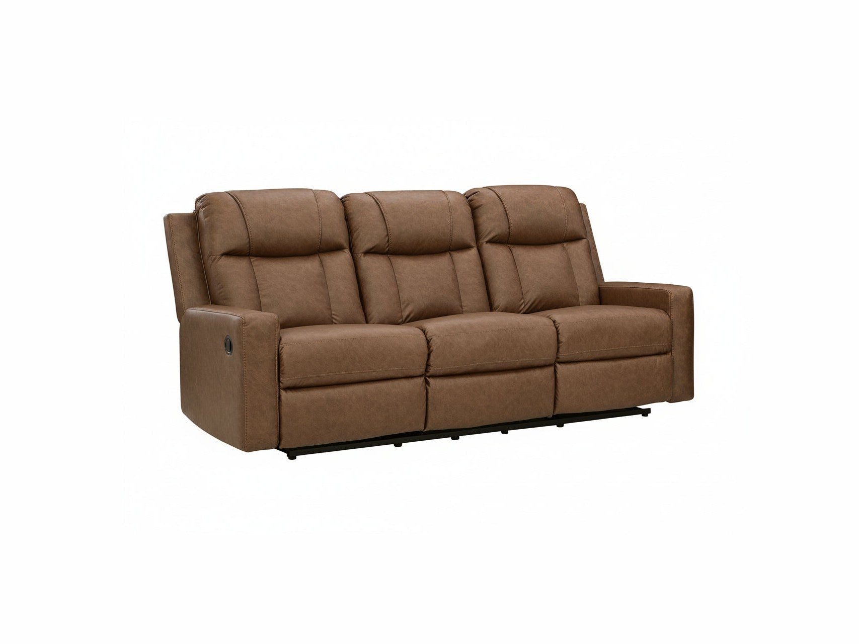Brown Mackmenville leather sofa on a white background.