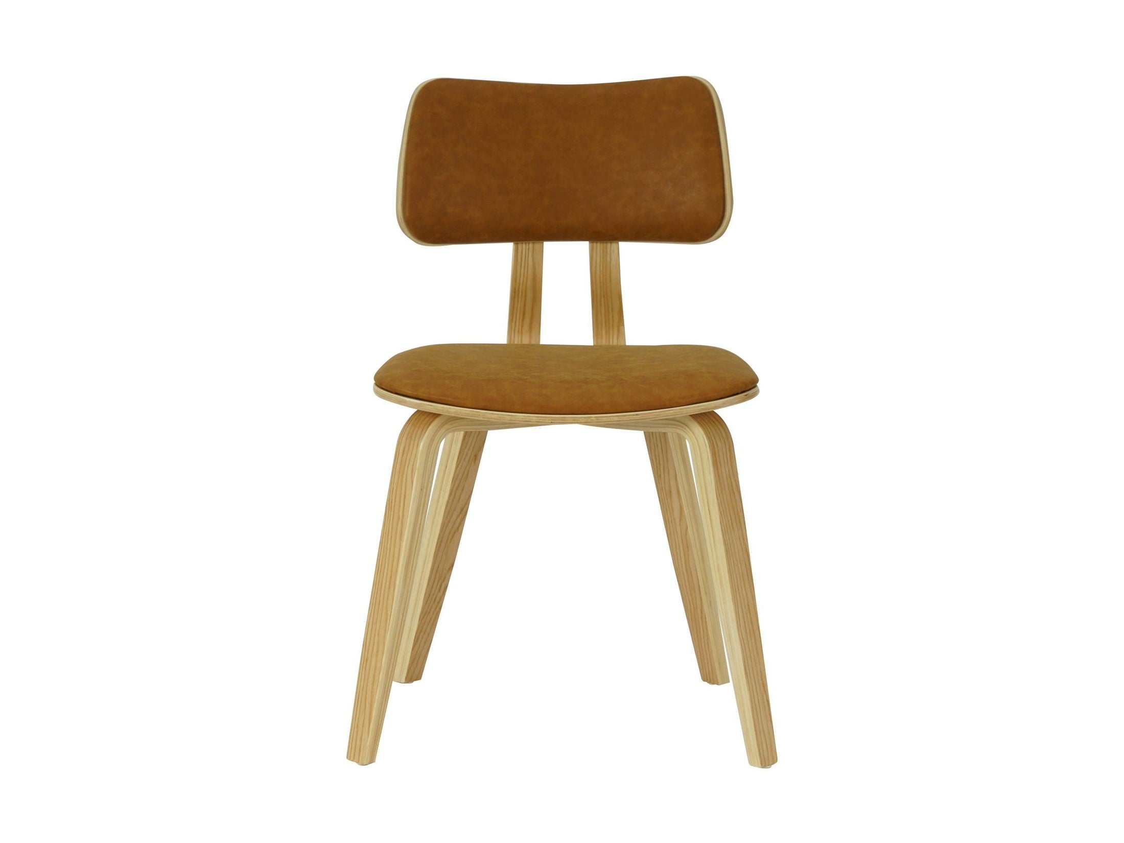 Jaguar - Curved Back Wood Dining Chair With Faux Leather Seat