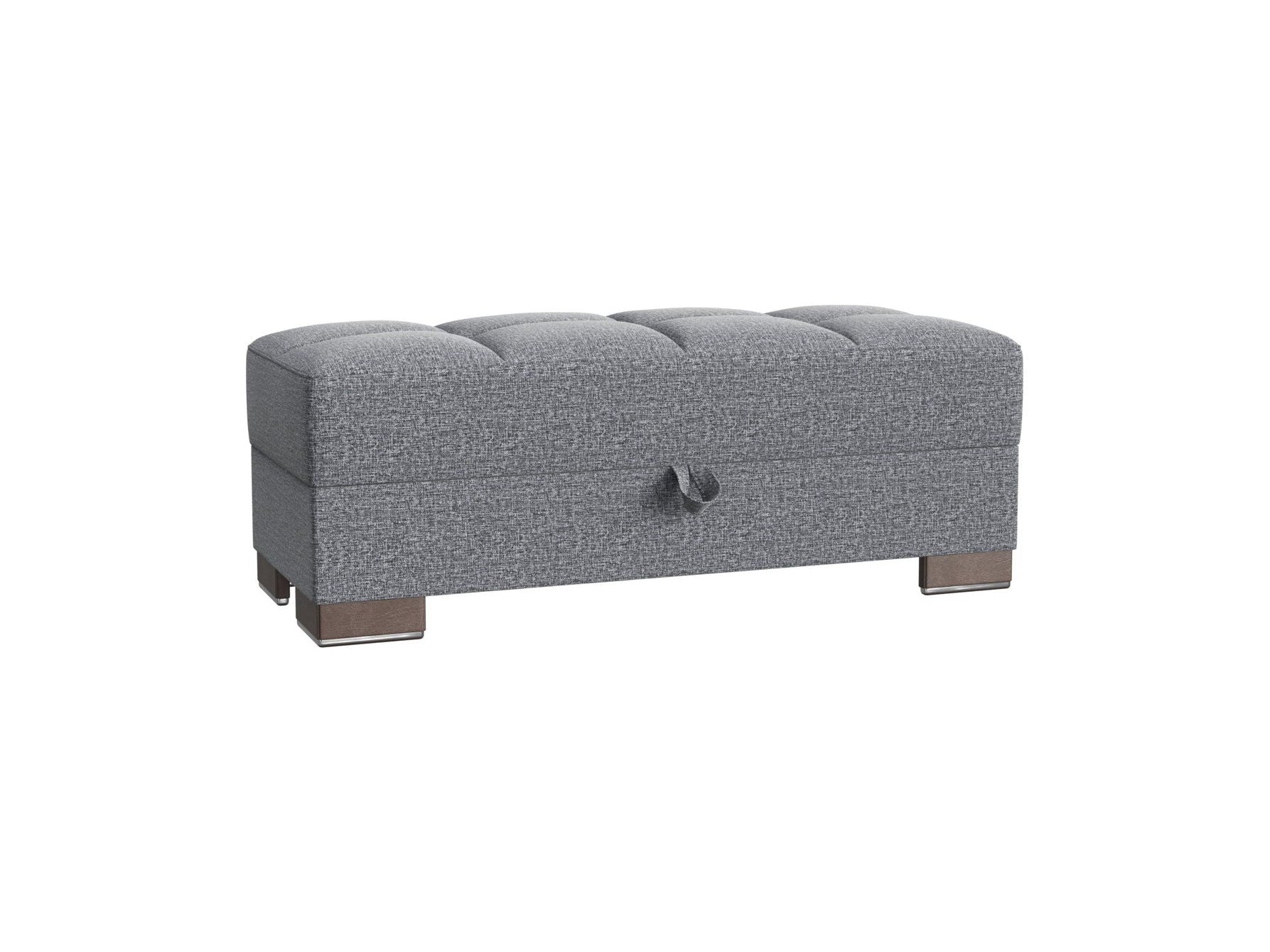 Ottomanson Armada X - Upholstered Convertible Wood Trimmed Ottoman With Storage - Polyester