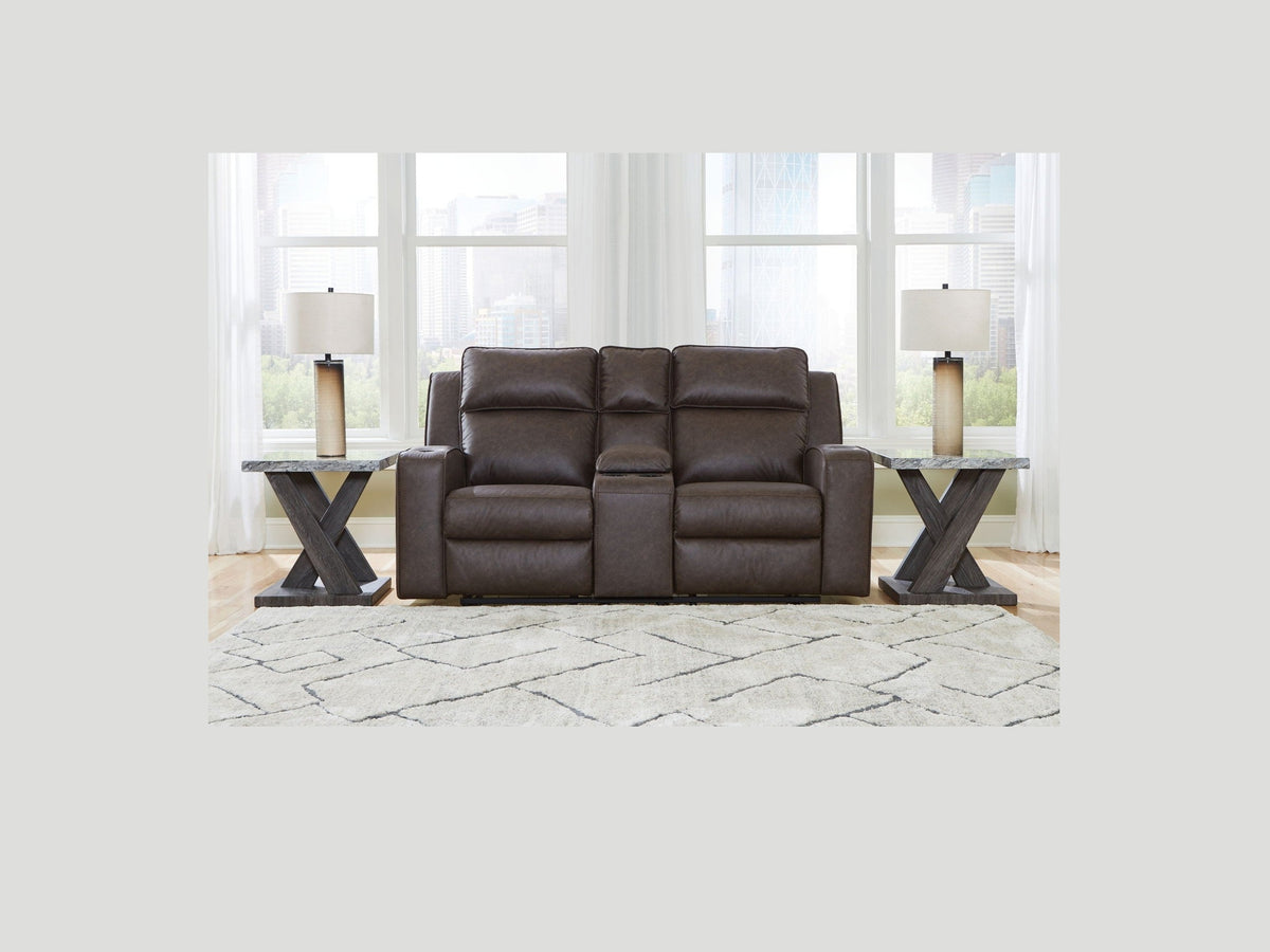 Lavenhorne - Double Reclining Loveseat With Console - Umber