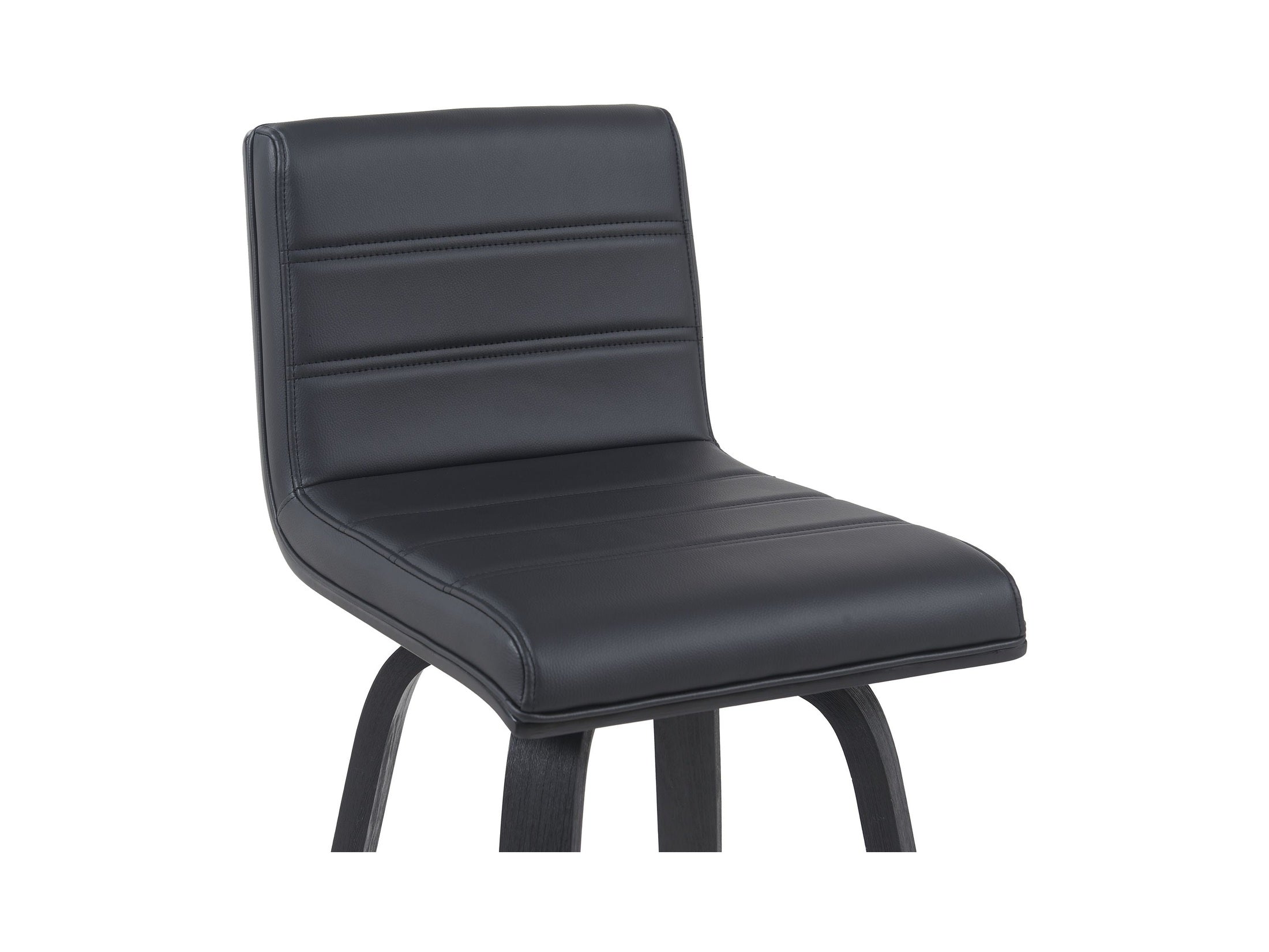 Vienna - Modern Counter Height Swivel Bar Stool - Black Brushed Wood Frame