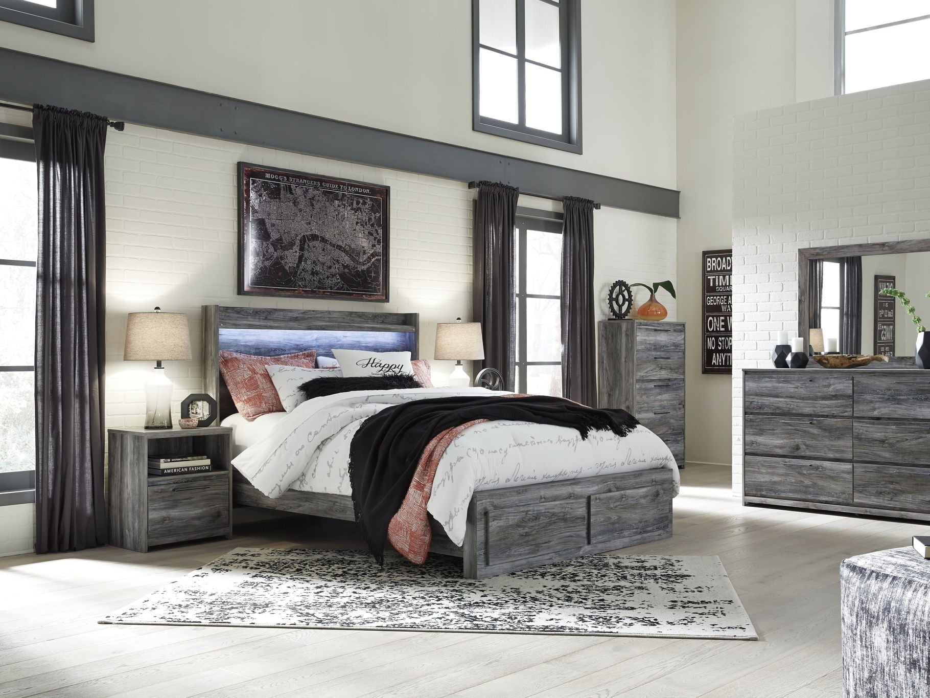Baystorm - Panel Bedroom Set - Gray