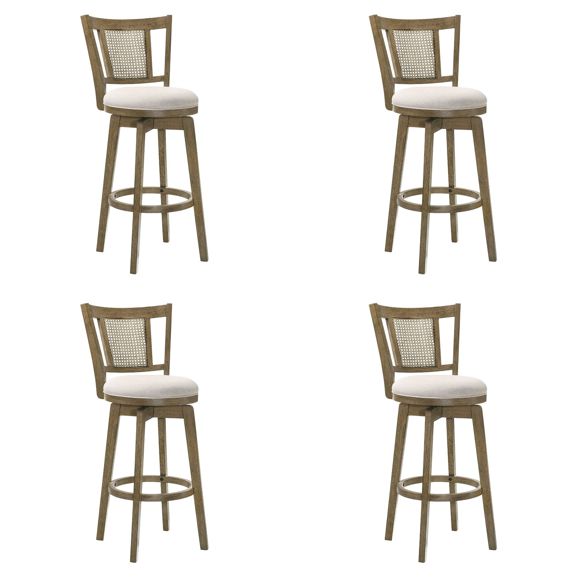 Isla - 26" Putty Brown Counter Height Rubberwood Swivel Barstool