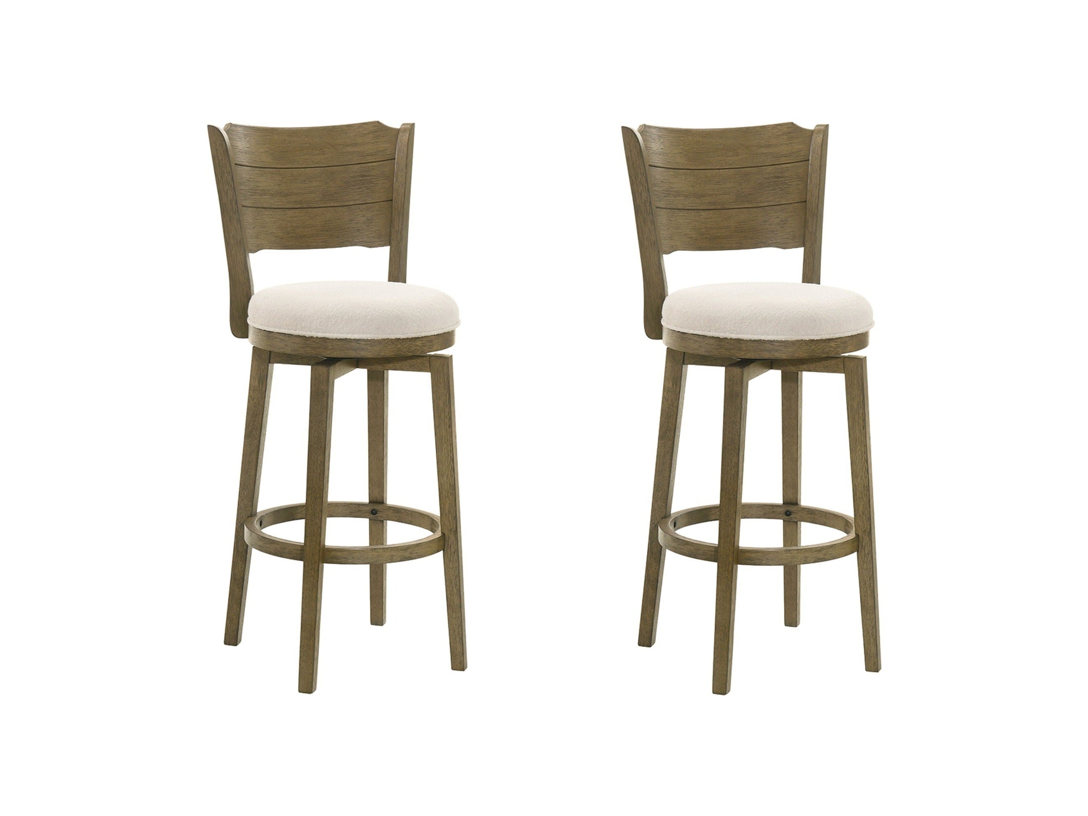 Winsley - Coastal Modern Swivel Wood Bar Height Kitchen Bar Stool