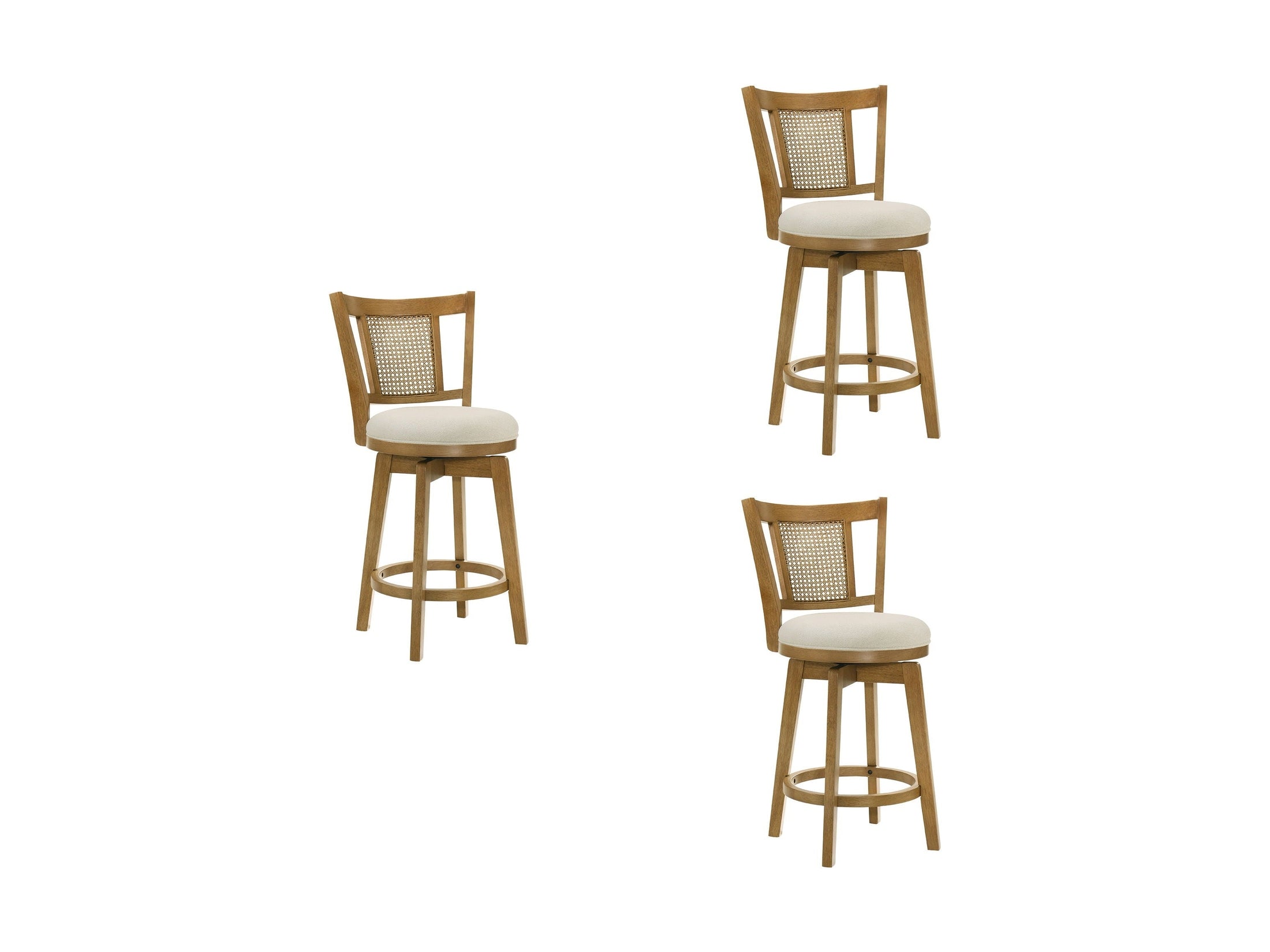 Isla - 30" Amber Glow Bar Height Rubberwood Swivel Barstool