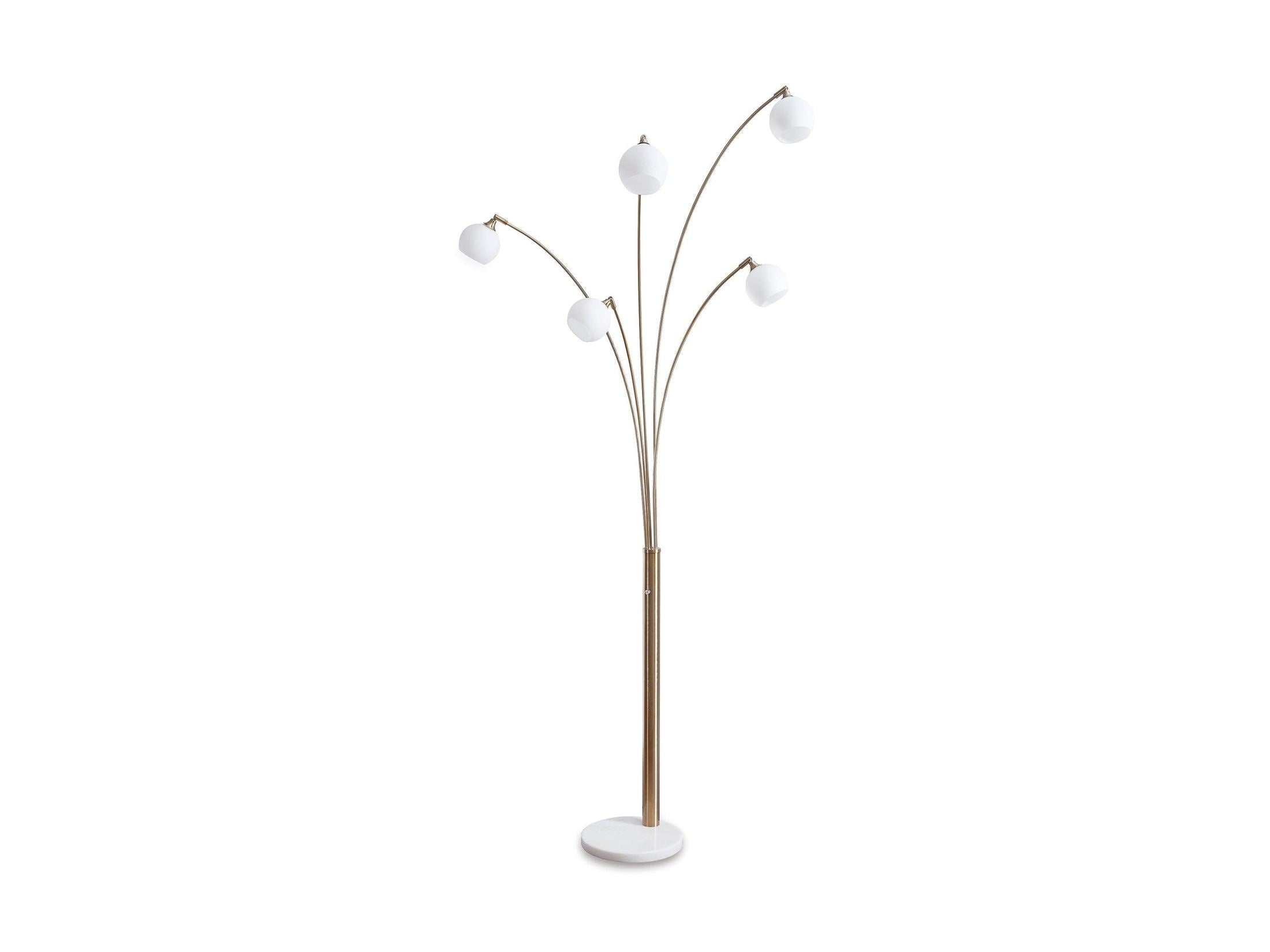 Taliya - Metal Arc Lamp  - Champagne / White