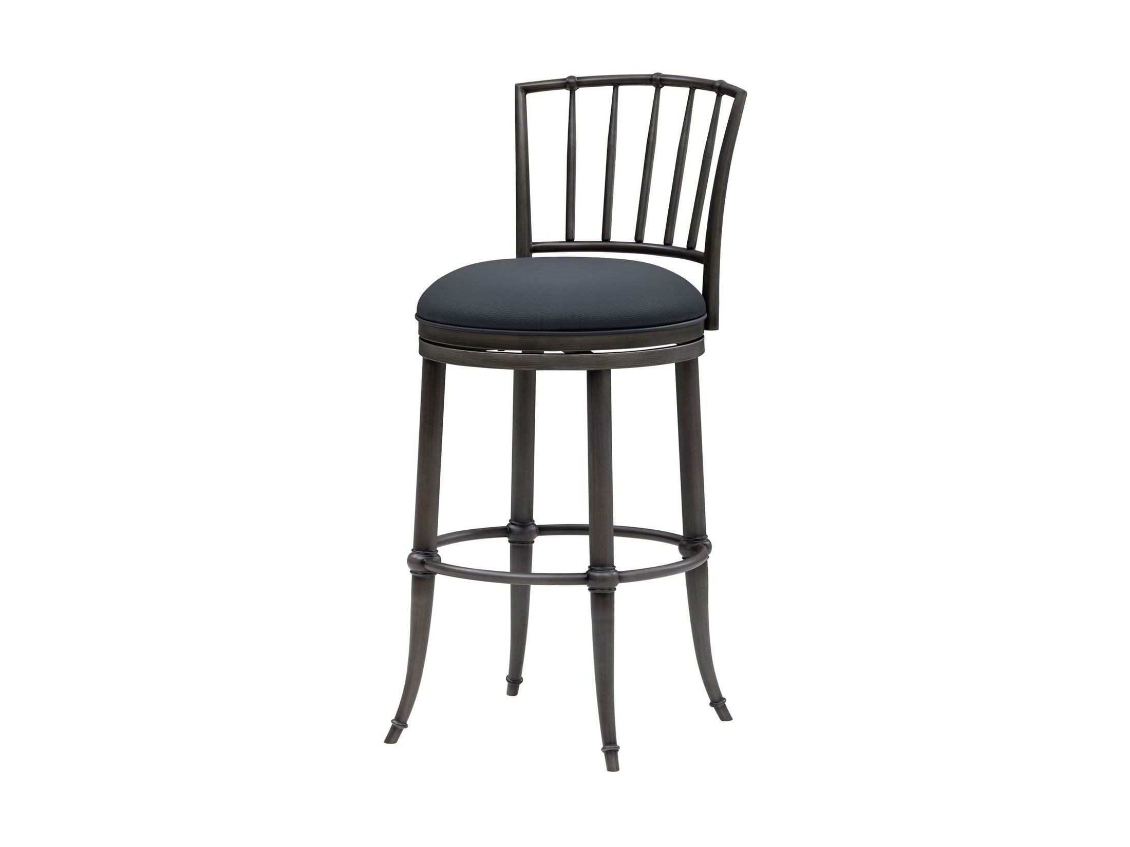 Vince - Commercial Grade Steel Frame Faux Leather Upholstered Swivel Bar Height Barstool