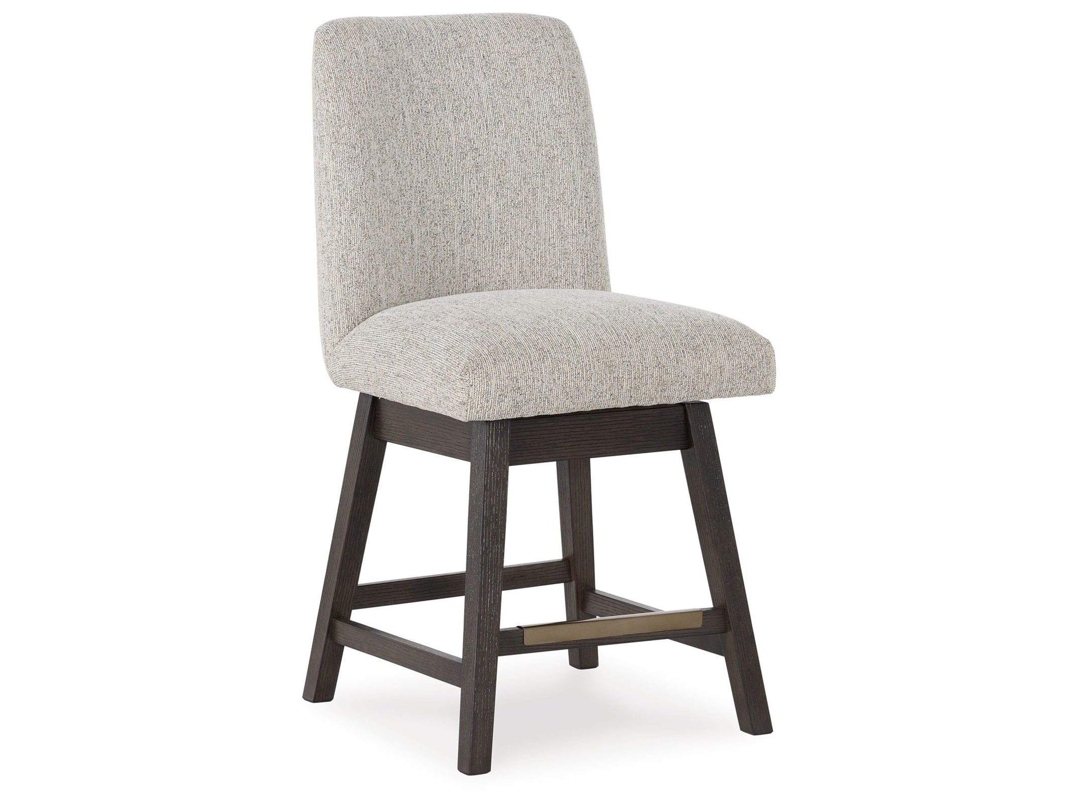 Burkhaus - Upholstered Swivel Barstool (Set of 2) - Beige / Dark Brown