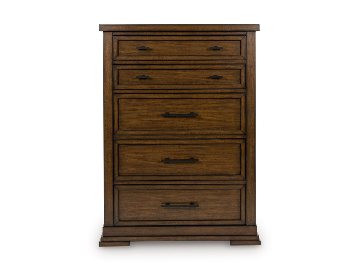 Taffenbrook - Five Drawer Chest - Medium Brown