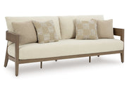 Serene Bay - Sofa With Cushion - Dark Brown / White
