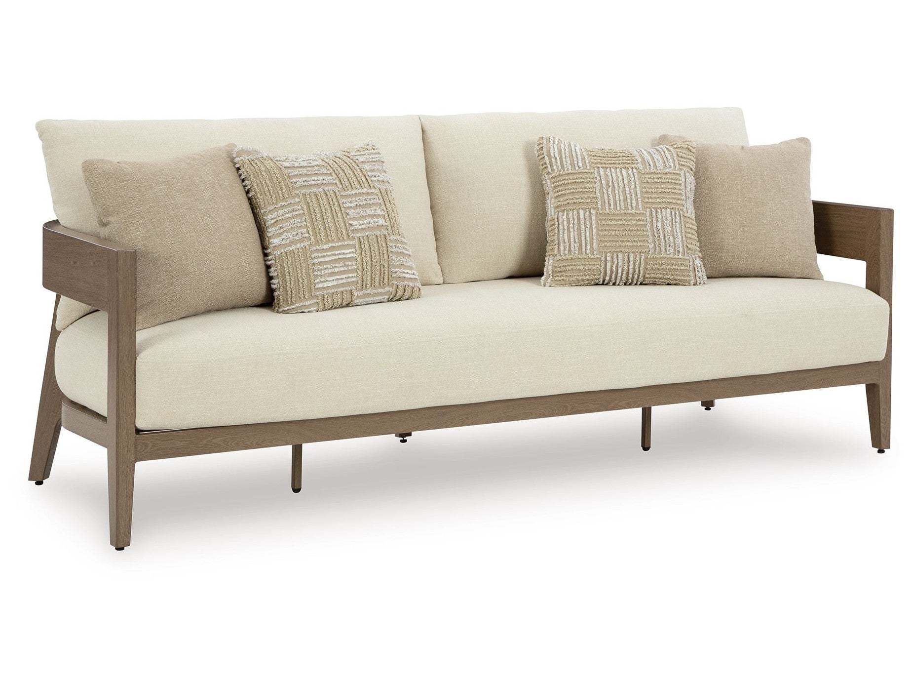 Serene Bay - Sofa With Cushion - Dark Brown / White