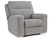 Biscoe - Power Recliner /Adj Headrest - Pewter