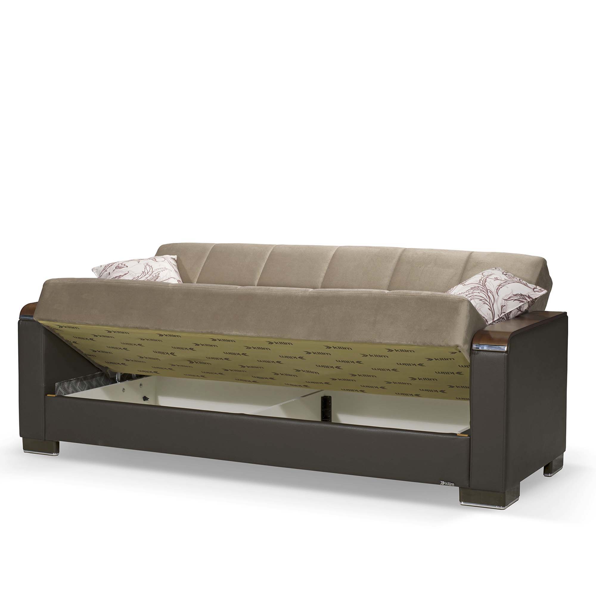 Ottomanson Armada X - Upholstered Convertible Wood Trimmed Sofabed With Storage