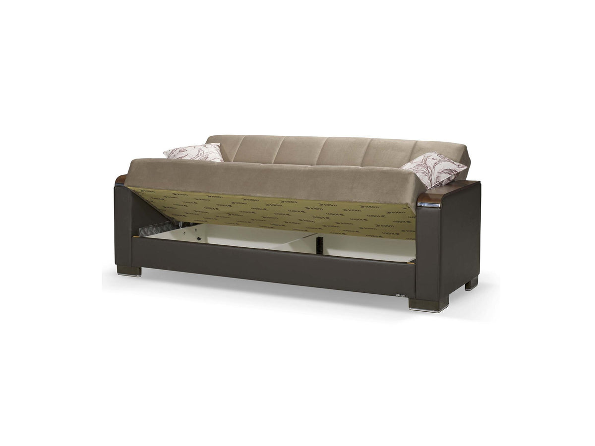 Ottomanson Armada X - Upholstered Convertible Wood Trimmed Sofabed With Storage