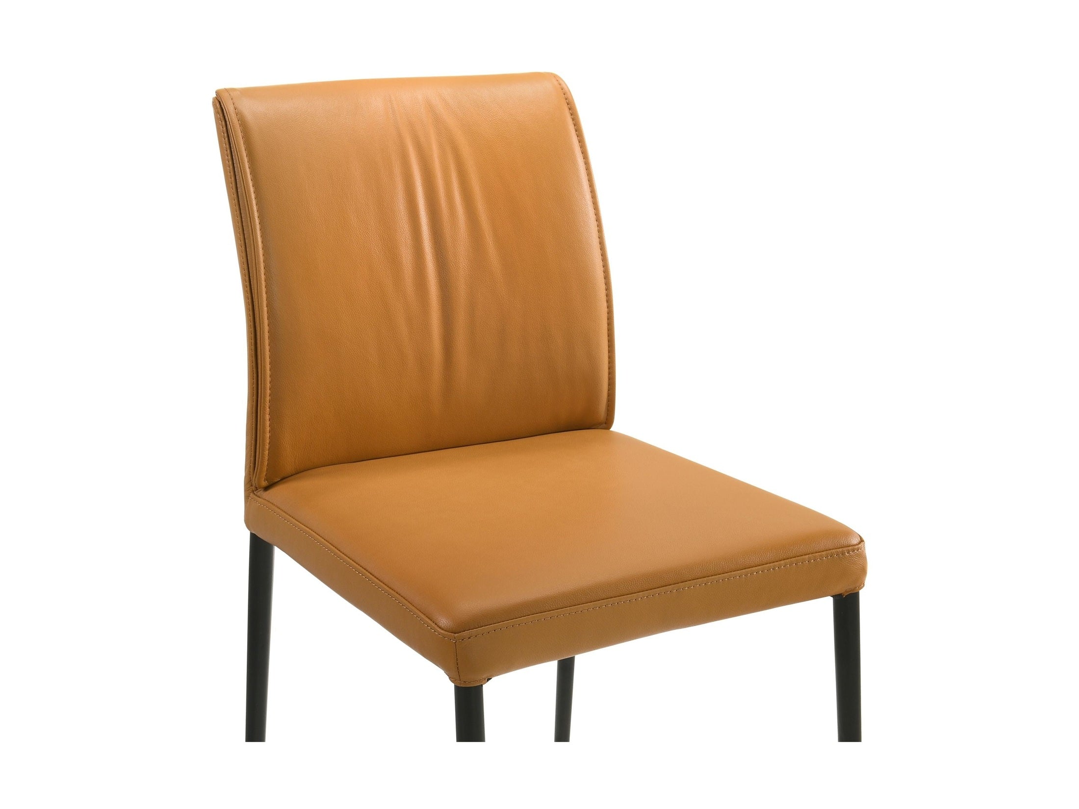 Meriam - Full Back Top Grain Leather Upholstered Metal Dining Chairs (Set of 2)