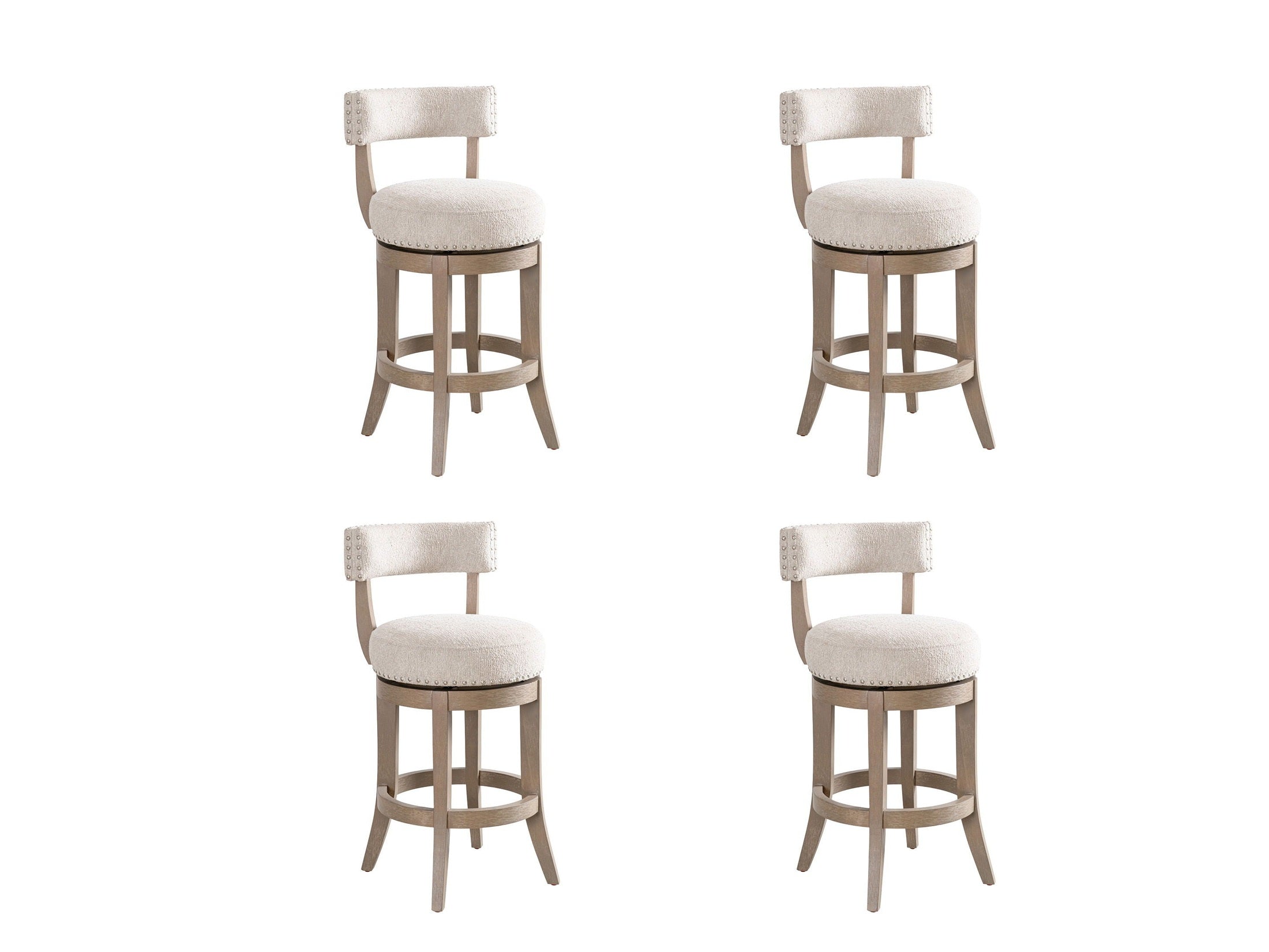 Mystic - Solid Wood Upholstered 26" Counter Height Swivel Barstool