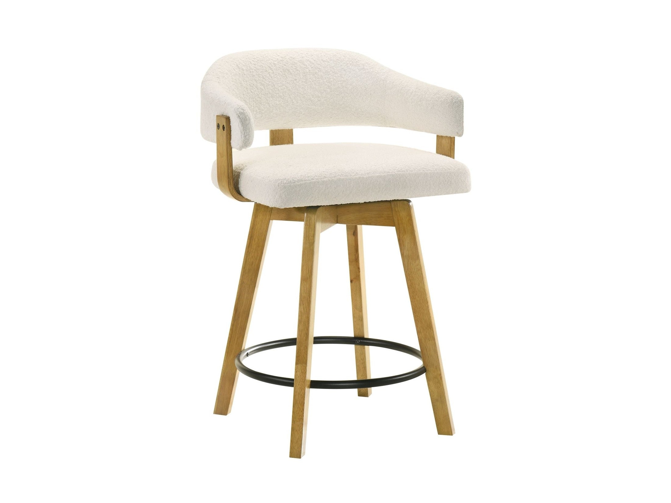 Callah - Contemporary Natural Wood Counter Height Kitchen Bar Stool