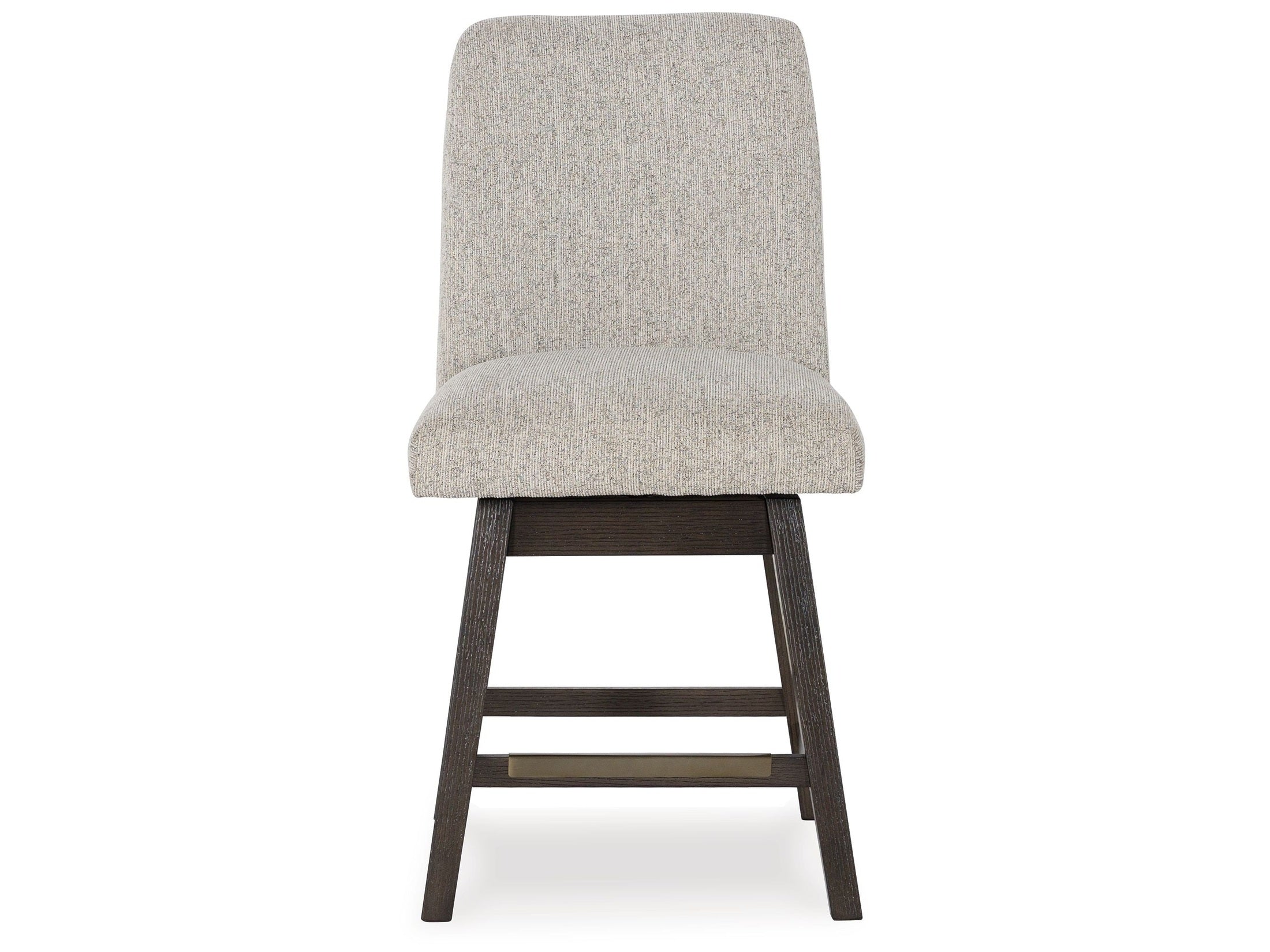 Burkhaus - Upholstered Swivel Barstool (Set of 2) - Beige / Dark Brown