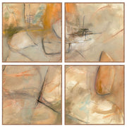 Ochre I - 48" x 48" Painting By Buddy Whitlock (Set of 4) - Walnut