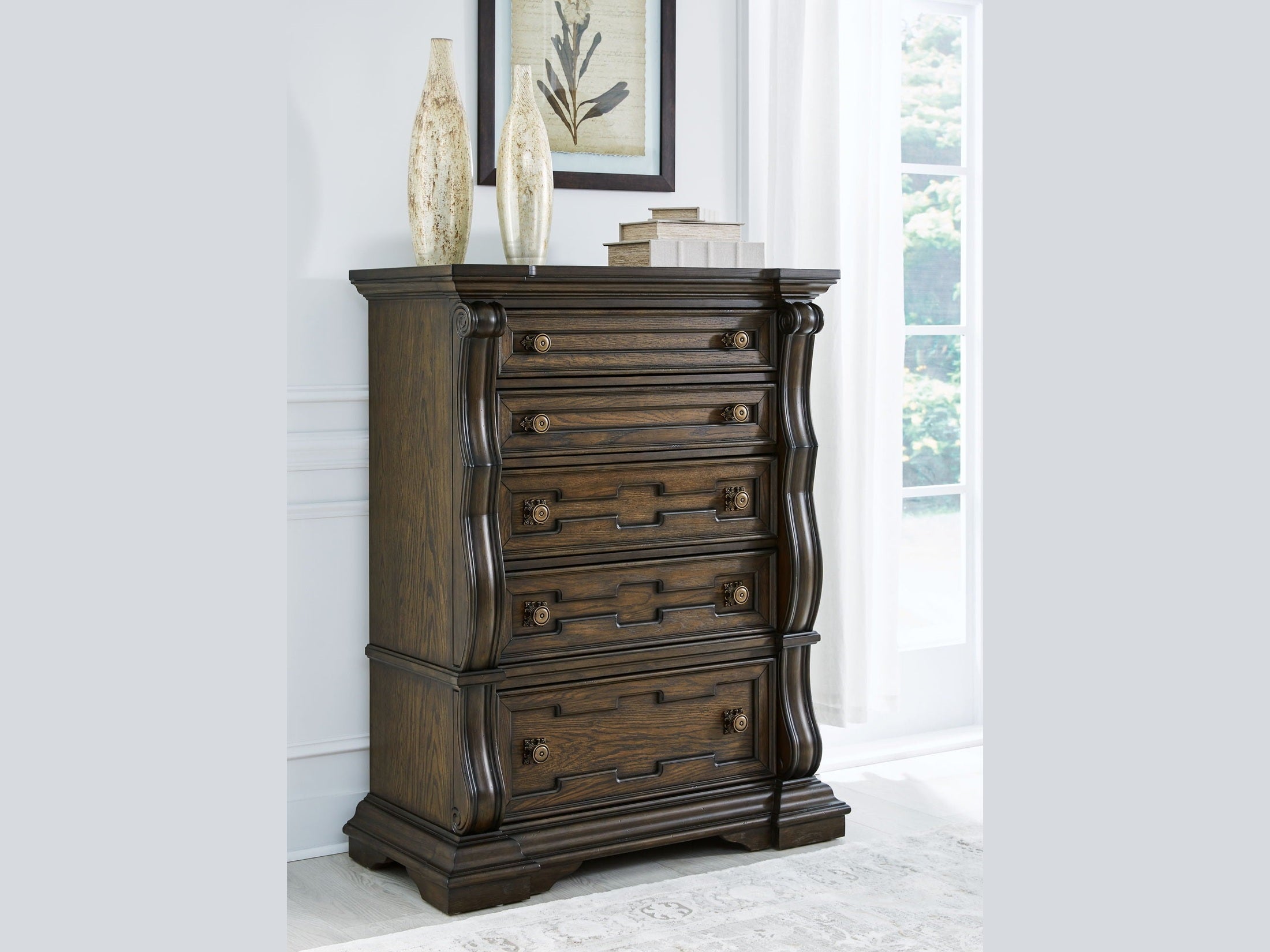 Maylee - Five Drawer Chest - Dark Brown