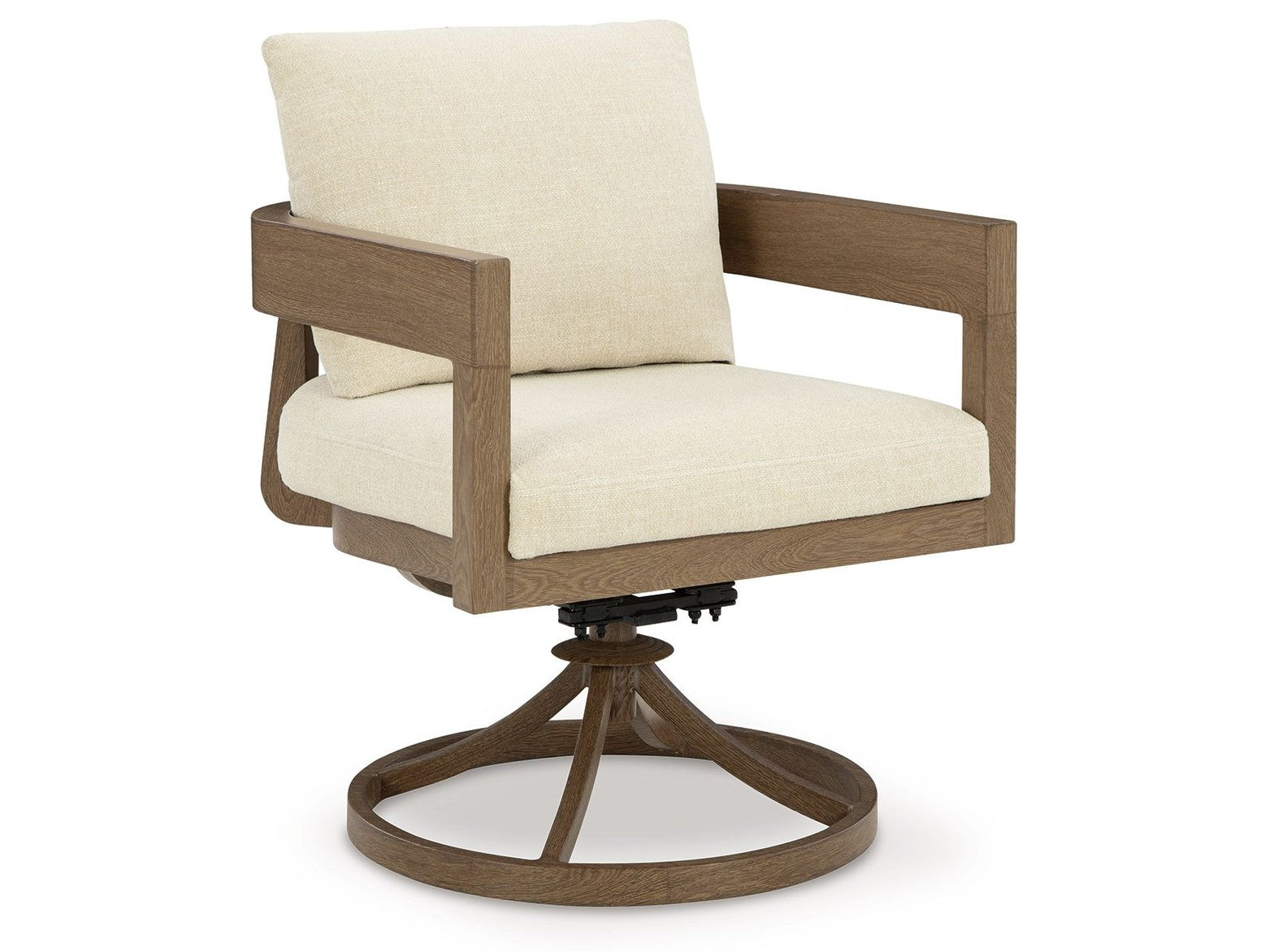 Serene Bay - Swivel Chair With Cushion (Set of 2) - Dark Brown / White
