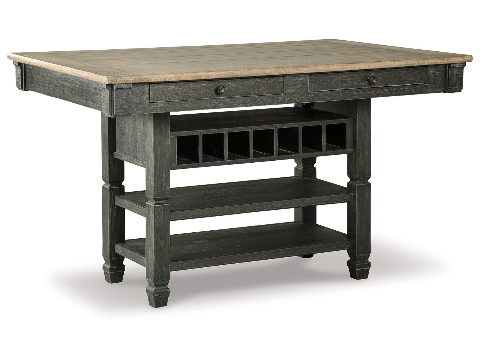 Tyler Creek - Rectangular Dining Room Counter Table - Black / Gray