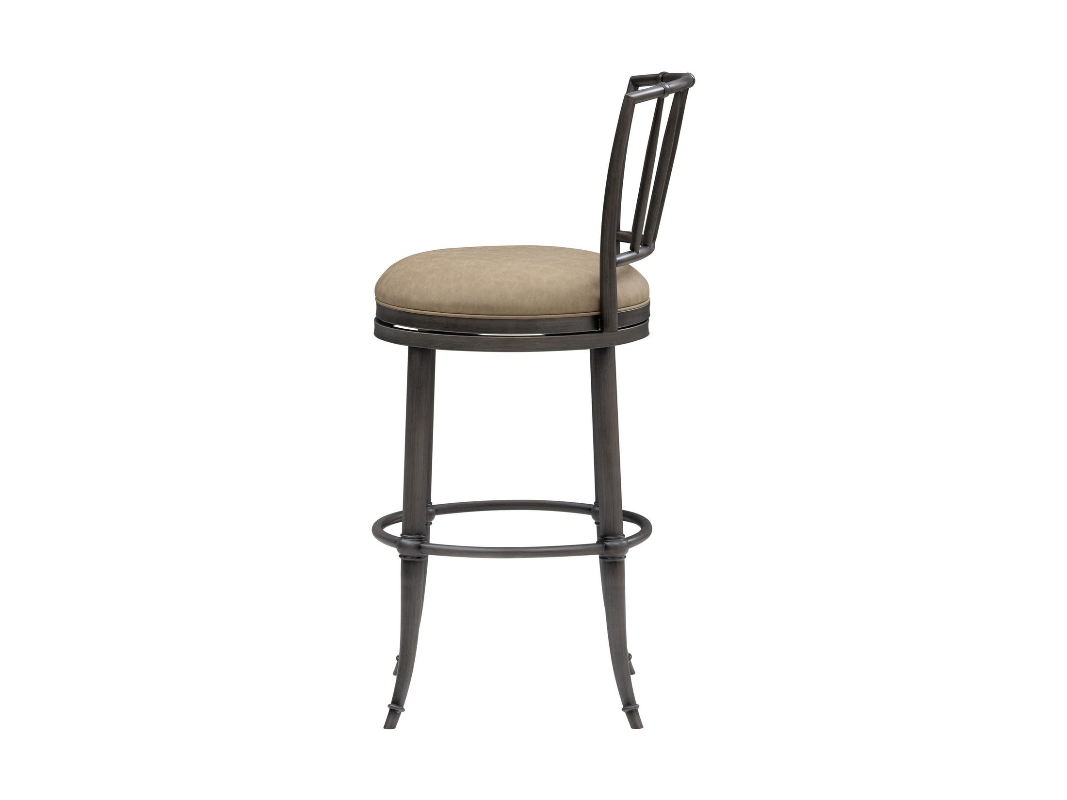 Vince - Commercial Grade Steel Frame Faux Leather Upholstered Swivel Bar Height Barstool