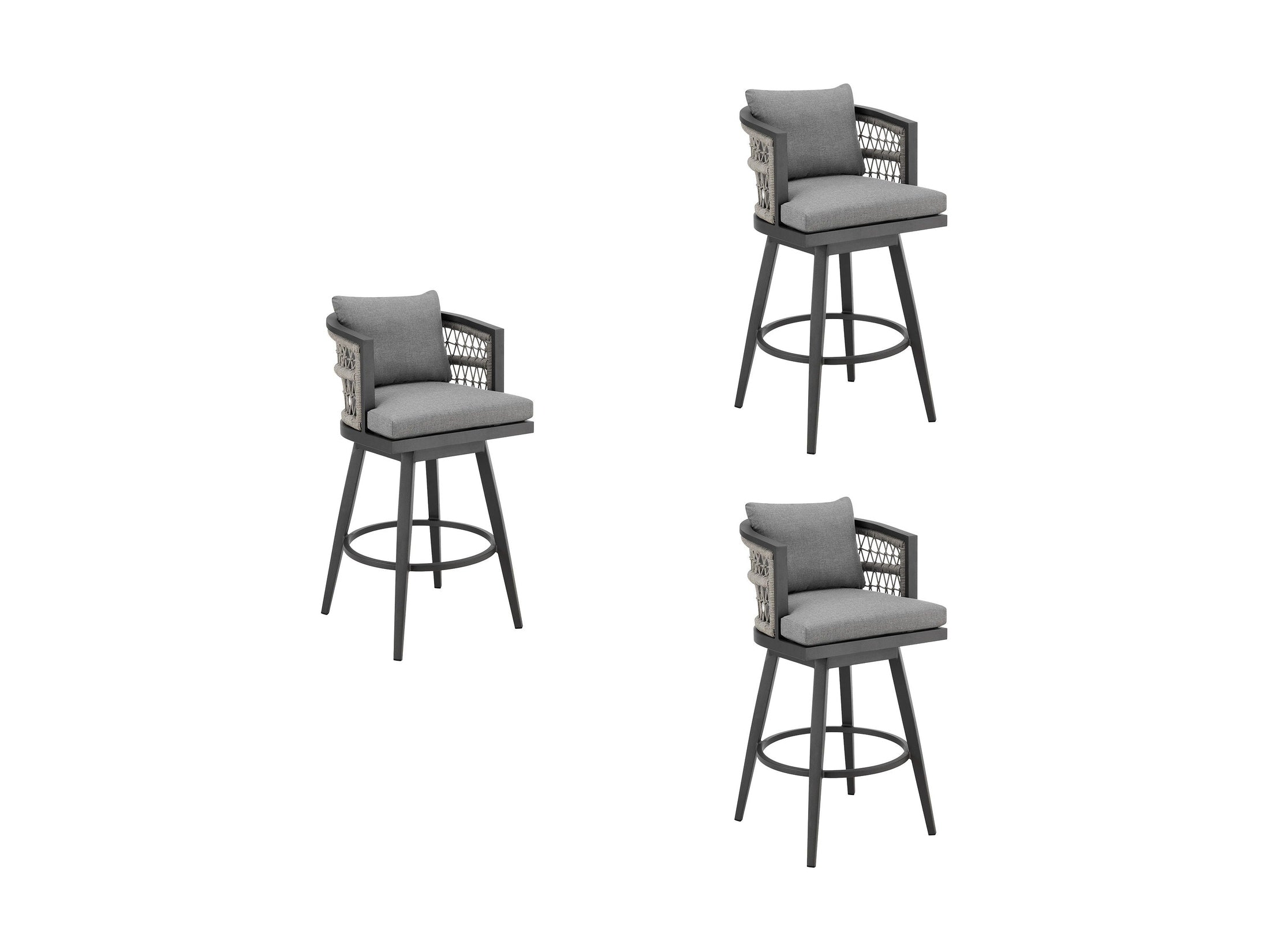 Zella - Outdoor Patio Swivel Bar Stool Set