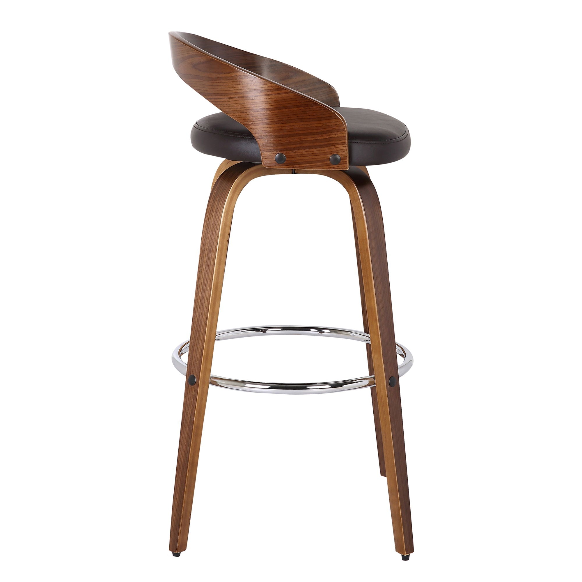 Sonia - 30" Bar Height Swivel Bar Stool - Walnut Wood